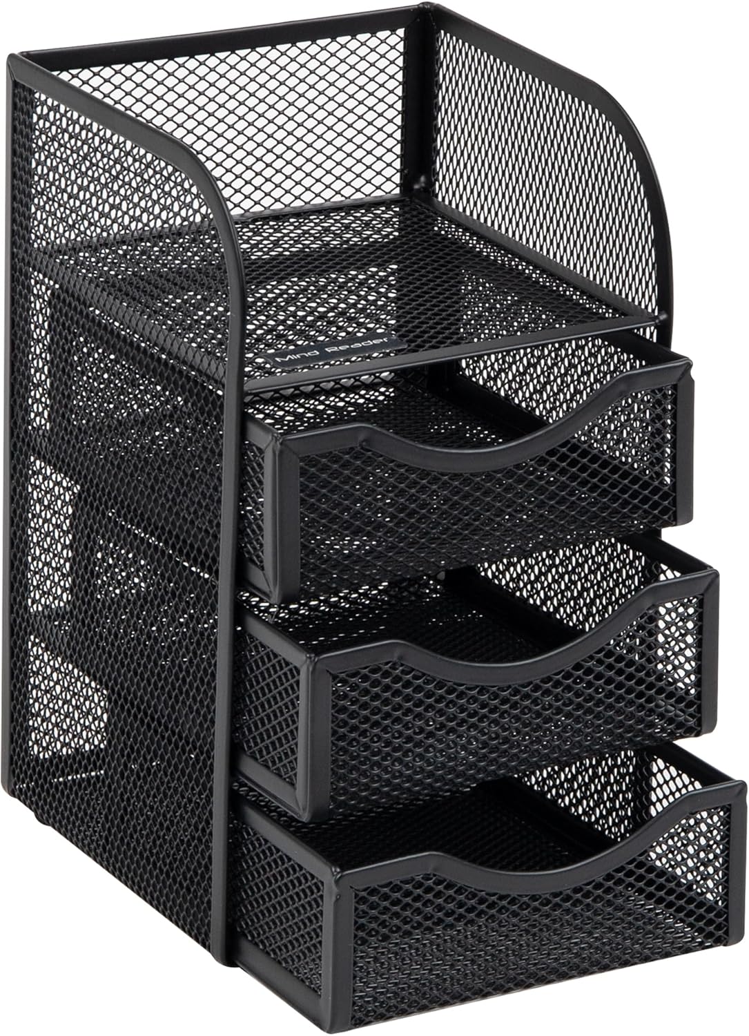 Mind Reader Desktop Accessory Storage, Paper Binder Clip Basket, Workspace, Office, Metal Mesh, 4.75"L x 5"W x 8"H, Black