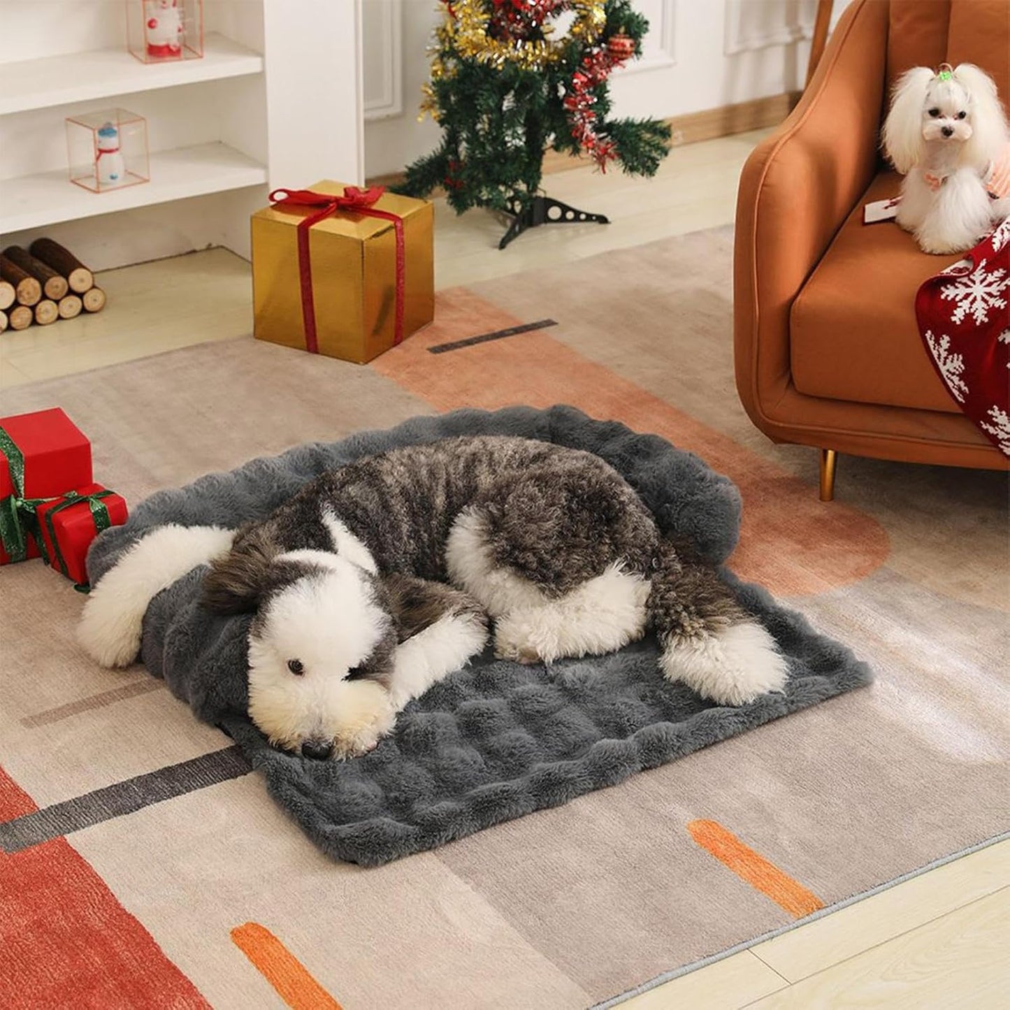 Pet Couch Bed, Plush Sofa Cover with Washable Removable Mat for Bedroom, Apartment, Living Room, Indoor Relaxation, Nighttime Sleep, Daily Rest, Play Area