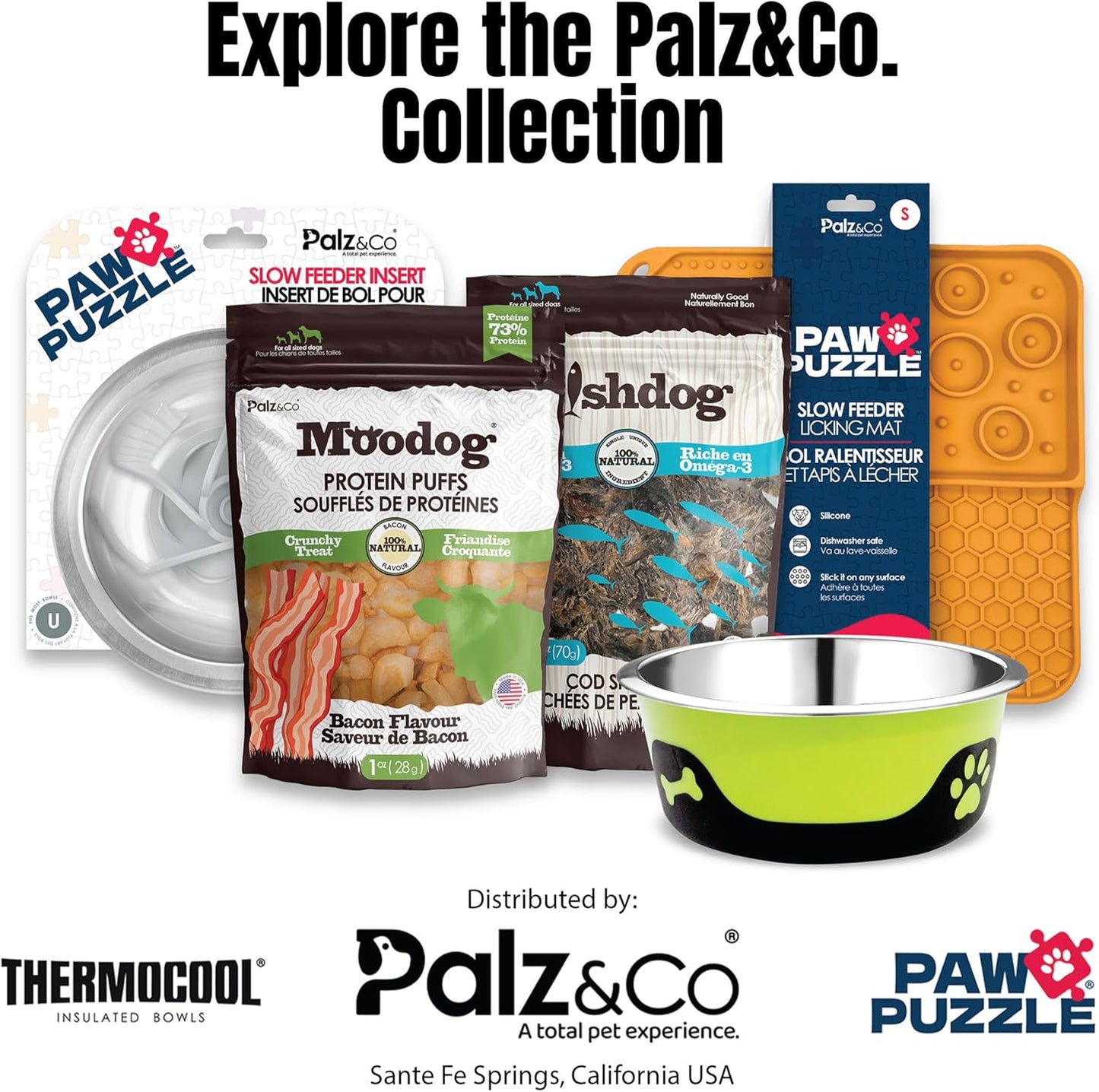 Palz&Co Paw Puzzle 2-in-1 Slow Feeder & Lick Mat for Dogs and Cats, Dry and Wet Food, Dishwasher Safe Silicone, Medium 12"x8", Purple