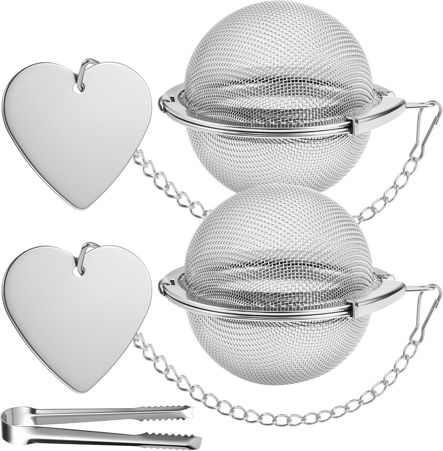 Tea Infuser for Loose Leaf Tea 2 Pack – 2" 304 Stainless Steel Tea Strainer Ball with Bonus Tea Scoop Clip – Extra Fine Mesh, Rustproof, Easy to Clean – DIKSEFN