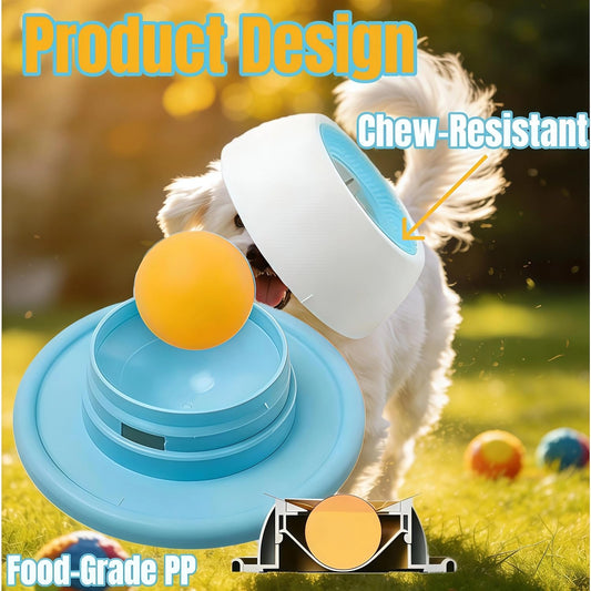 Dog Slow Feeder Bowl with Lick Ball - Durable Licking Toy for Anxiety, Mess-Free Liquid Treats, Easy Clean Bowl for Fast Eating Dogs & Cats (Blue)