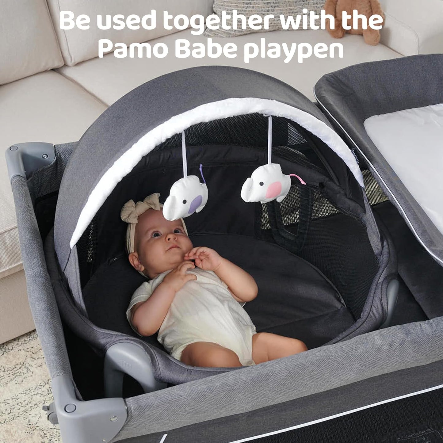 Pamo babe Portable Bassinet and Play Space Baby Dome Travel Crib for Newborn