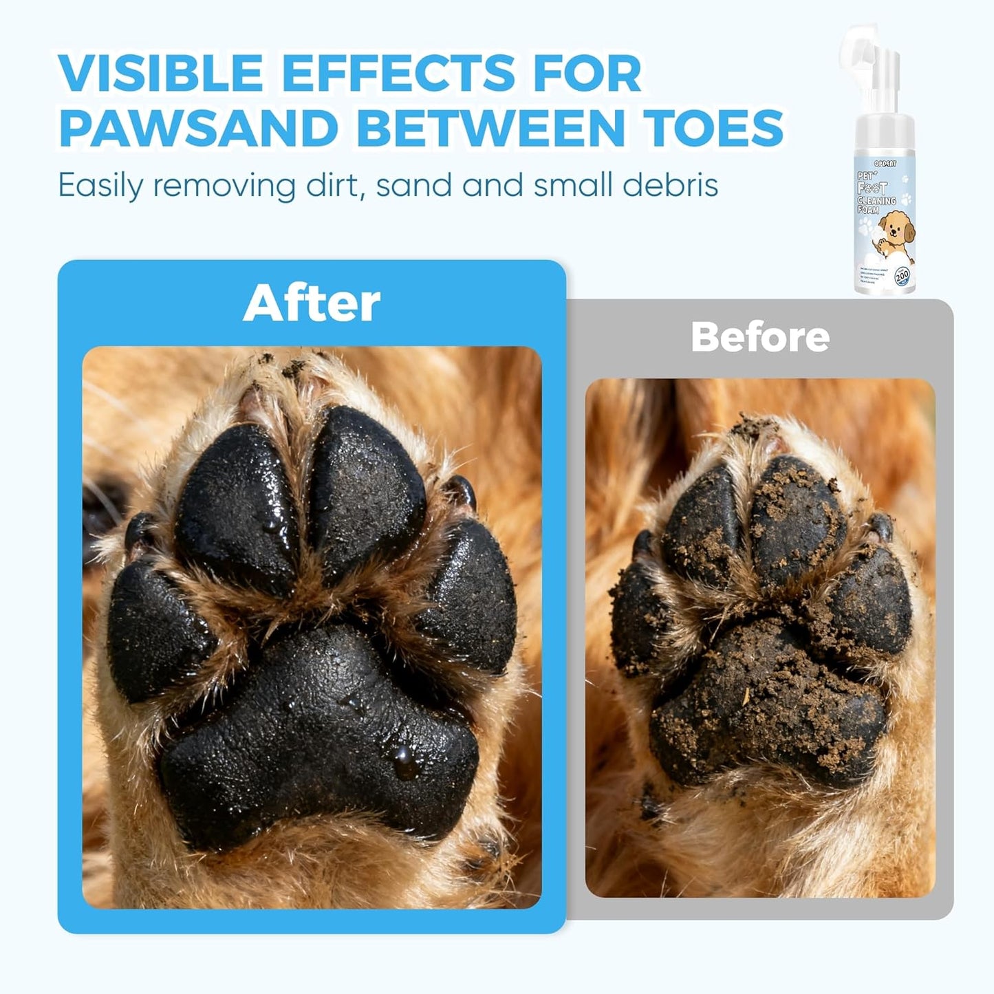 Paw Cleaner for Dogs & Cats - No-Rinse Foaming Pet Foot Washer - paw Cleaner for Dogs Built-in Scrubber Brush for Dirty, Muddy Paws - Dog feet Cleaner (Gardenia)