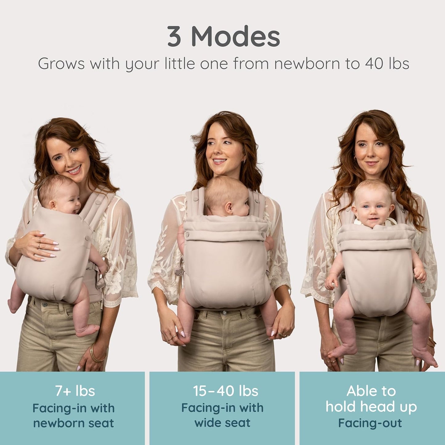 Infantino Honey Blossom Baby Carrier, Ergonomic Infant to Toddler Carrier, Hip Healthy “M” Position Support, Adjustable Sliding Seat, Padded Cross-Back Straps, 7-40 lbs, Toasted Almond