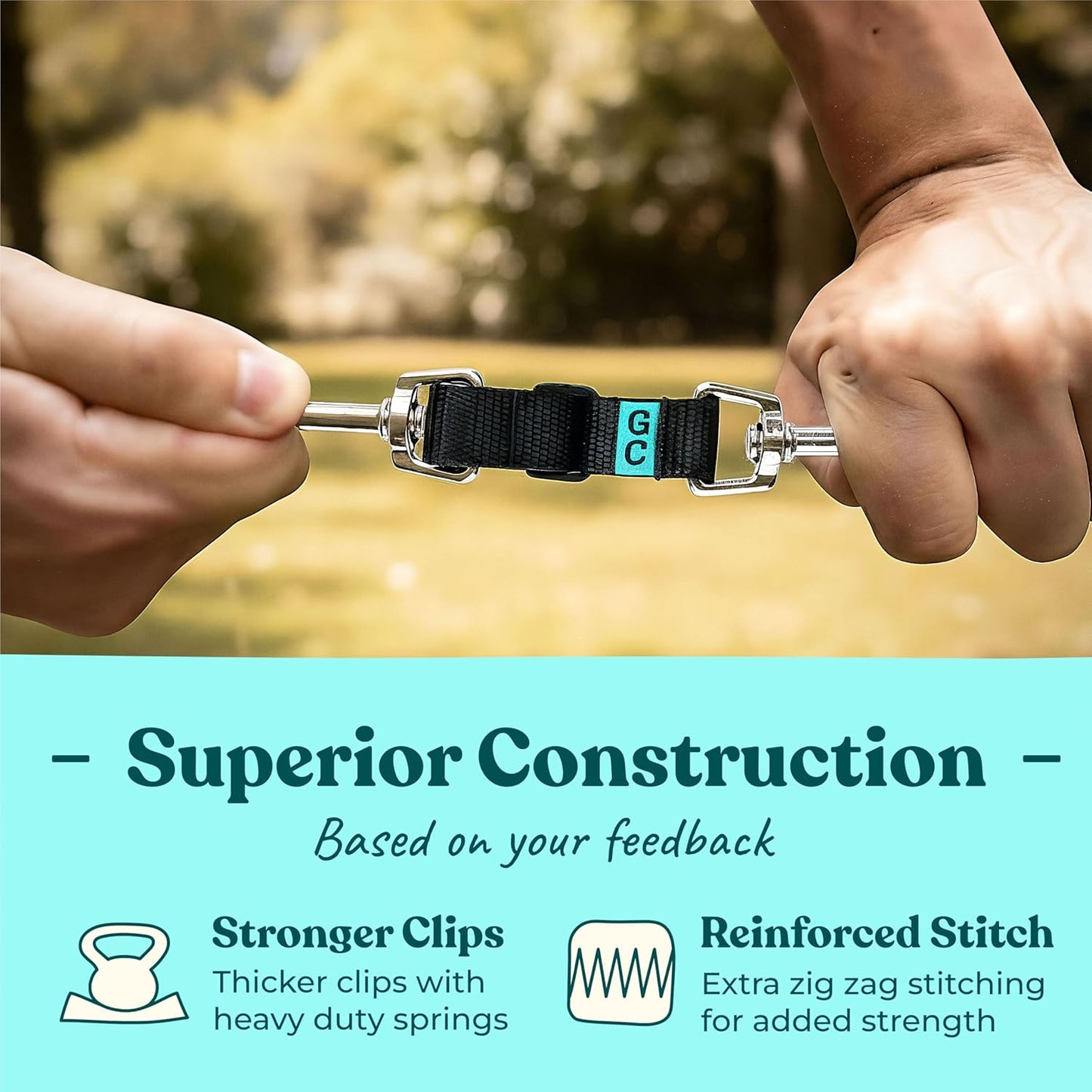 Gentle Creatures Collar Companion - Adjustable Backup Clip for Dog Harness, Prong, Pinch Collars, Gentle Lead - Double Ended Backup Clasp - Harness to Collar Safety Clip