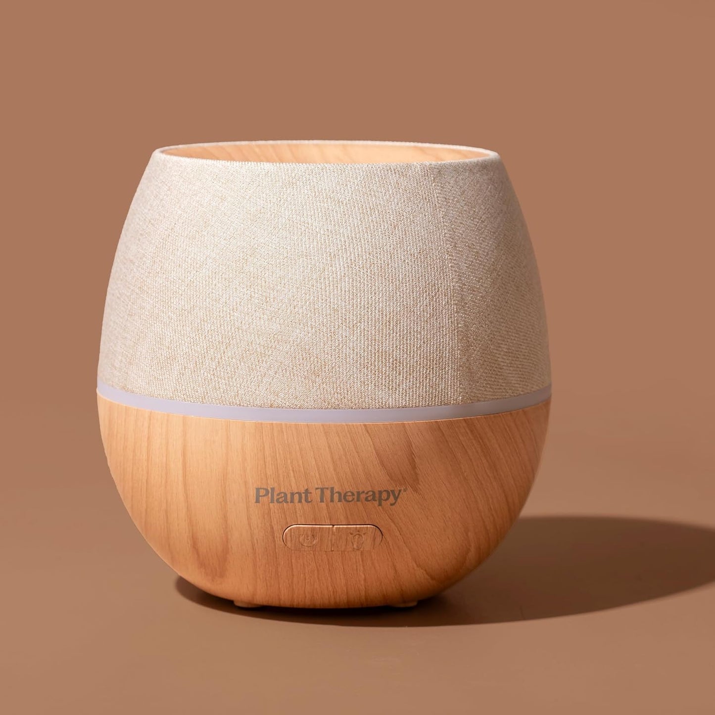 Plant Therapy Drift Linen Essential Oil Diffuser, Stylish Linen Cover Adds a Soft, Natural Touch to Any Space, Intermittent & Continuous Mist, Color-Changing Light Feature, 320 Square Feet Coverage