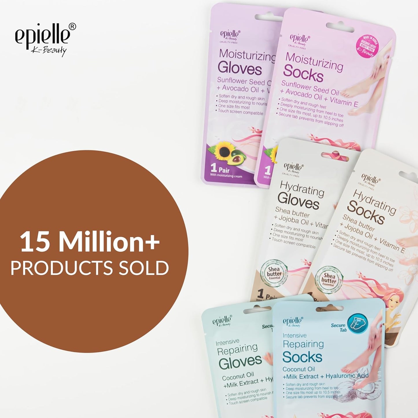 Epielle Hydrating Foot Mask 6 Pairs, Relieve and Soften with Shea Butter & Jojoba Oil, Deep Moisturizing Socks for Dry, Cracked Feet, Self Care Gifts for Women, Spa Kit, Easter Basket Stuffers