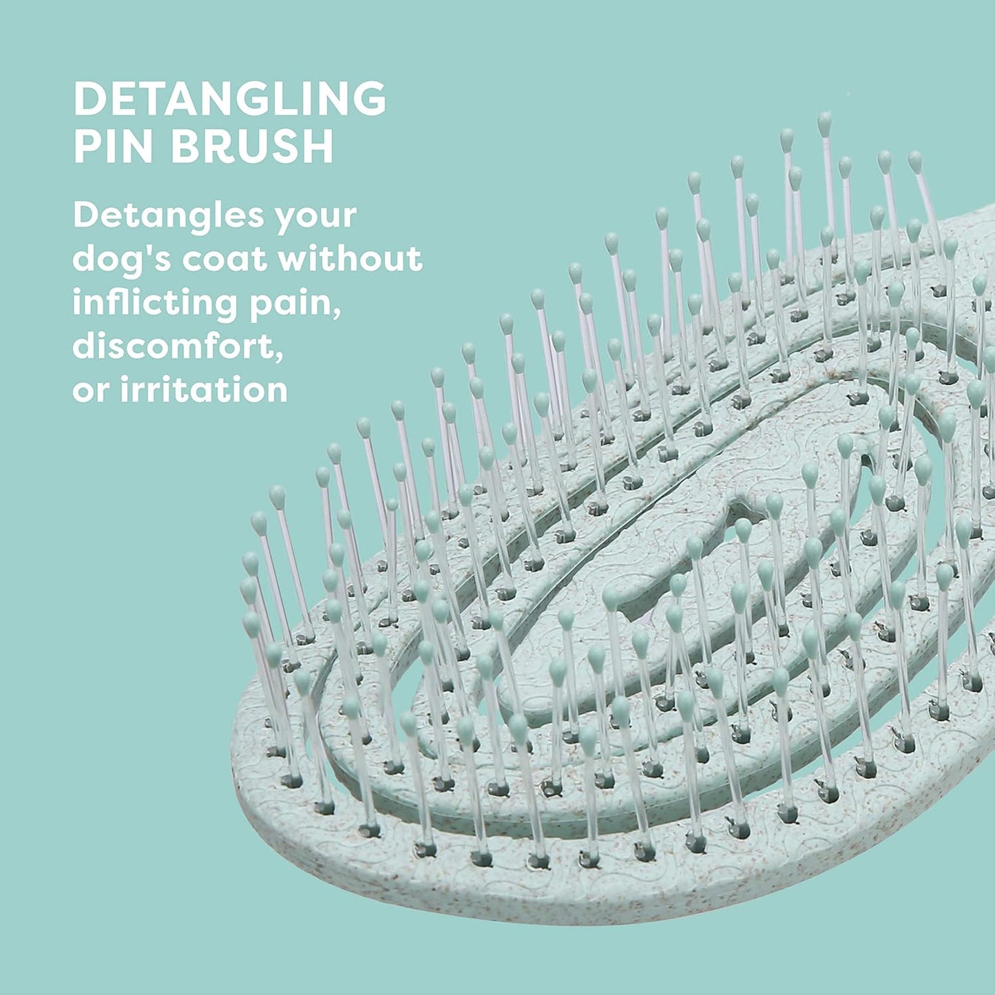BioSilk for Pets Eco Friendly Detangling Pin Brush for Dogs, Gentle Dog Grooming Brush Designed to Help Remove Knots and Tangles and Support Healthy Coats for All Dogs