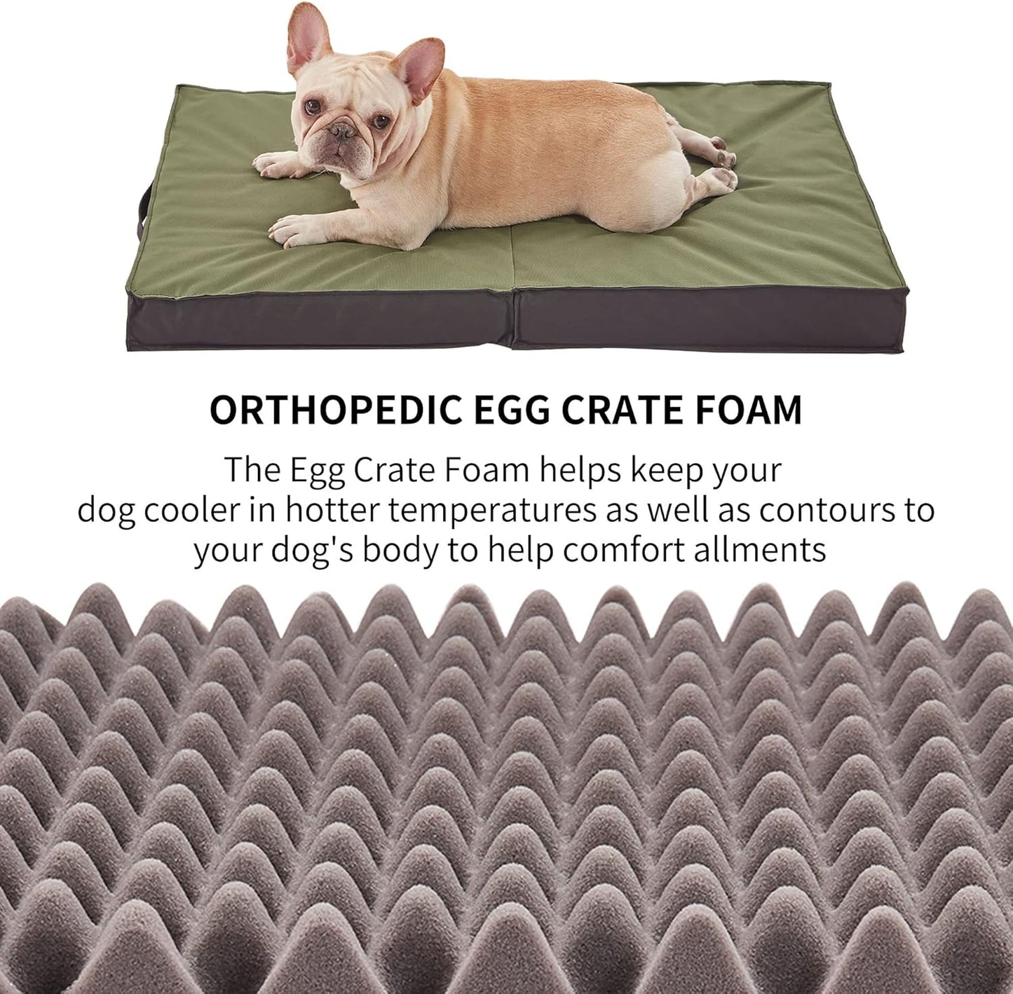 Outdoor Dog Beds for Large Dogs, Waterproof Dog Bed Portable Foldable with Washable Cover, Orthopedic for Outside Indoor, 41inch All Weather to Use