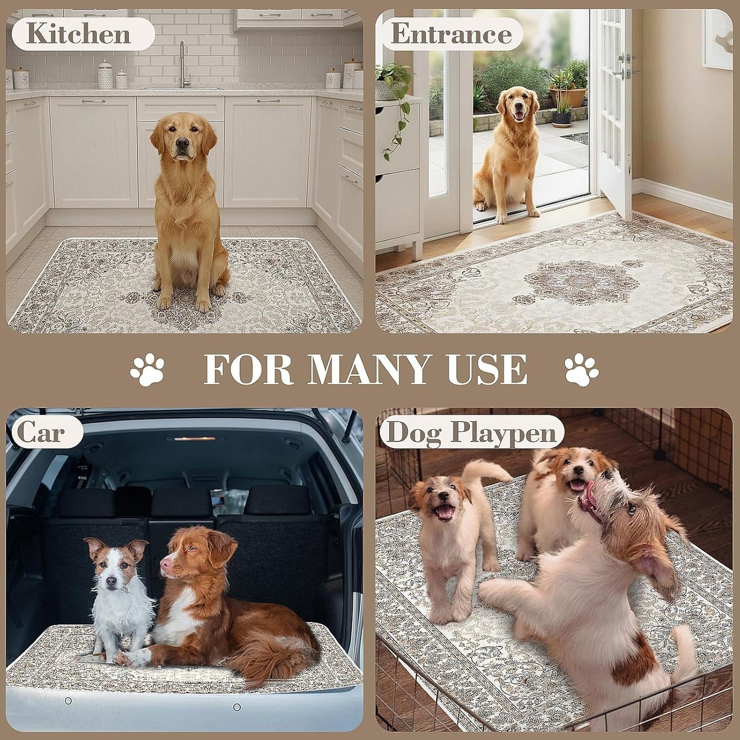 Washable Pee Pads for Dogs, 2 Pack Reusable Puppy Training Pads. 36''x48'' Super Absorbent Dog Rugs, Non-Slip and Leakproof Pee Mat for Dogs, Whelping Pads for Crates and Floors