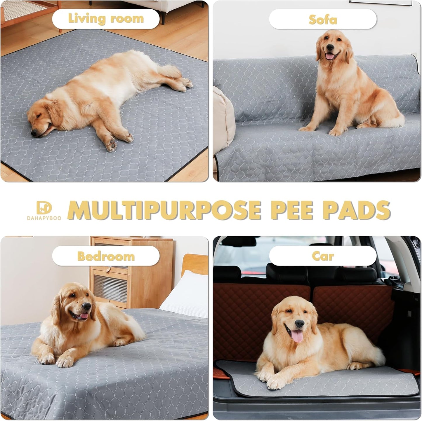 Washable Pee Pads for Dogs,2 Pack Reusable Puppy Pads for Dogs,18x24 Non-Slip Waterproof Pet Training Pads for Crate, Playpen, Bed, Sofa,Whelping Box, Potty Training