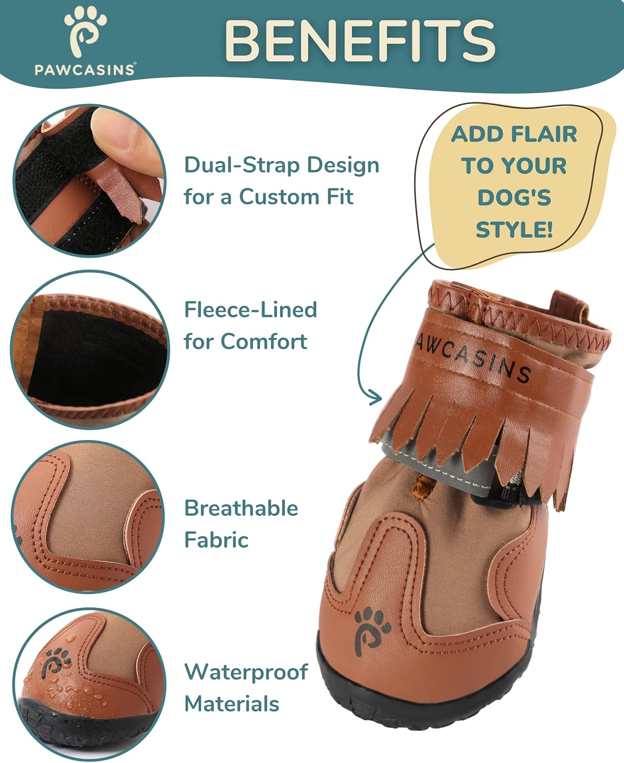 Dog Boots & Booties - Winter & Summer Snow & Rain Boots, Size 8