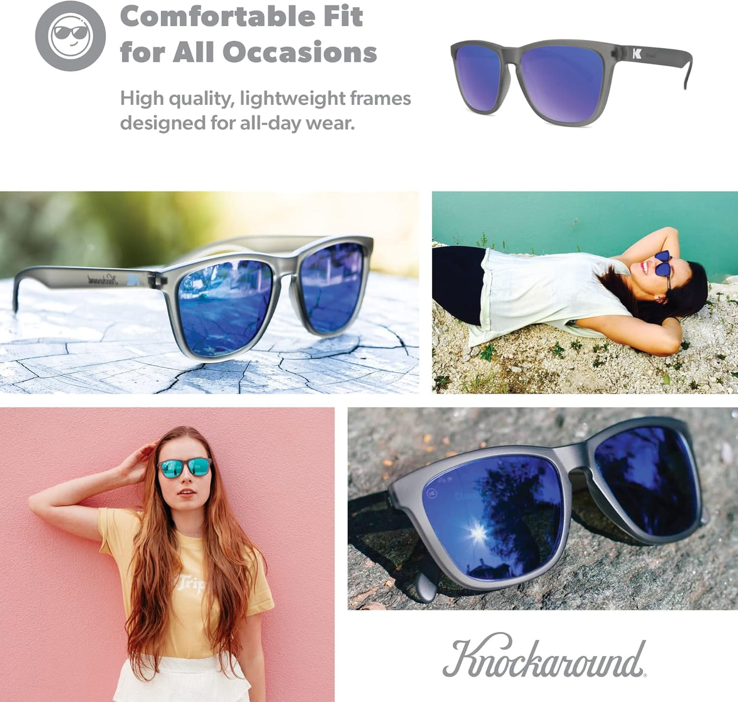 Knockaround Classics Polarized Sunglasses for Men & Women - UV400 Protection