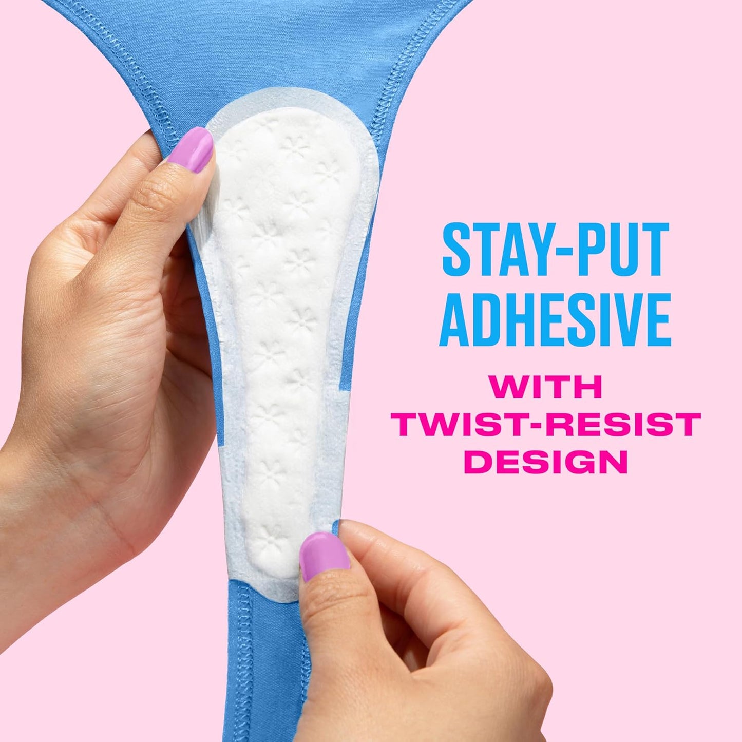 Carefree Thong Panty Liners, Unwrapped, Unscented, 49ct