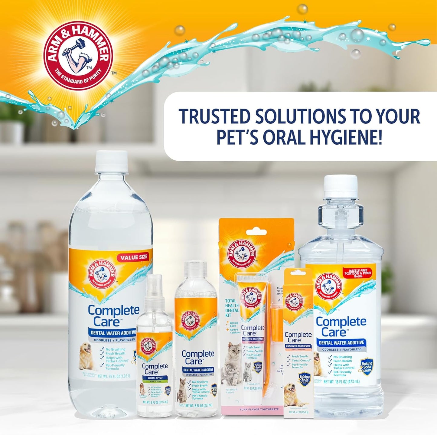 Arm & Hammer Complete Care Enzymatic Dog Toothpaste with Baking Soda and Calcium, Fluoride Free Formula for Plaque Tartar Control and Fresh Breath, Chicken Flavor, 6.2 Oz
