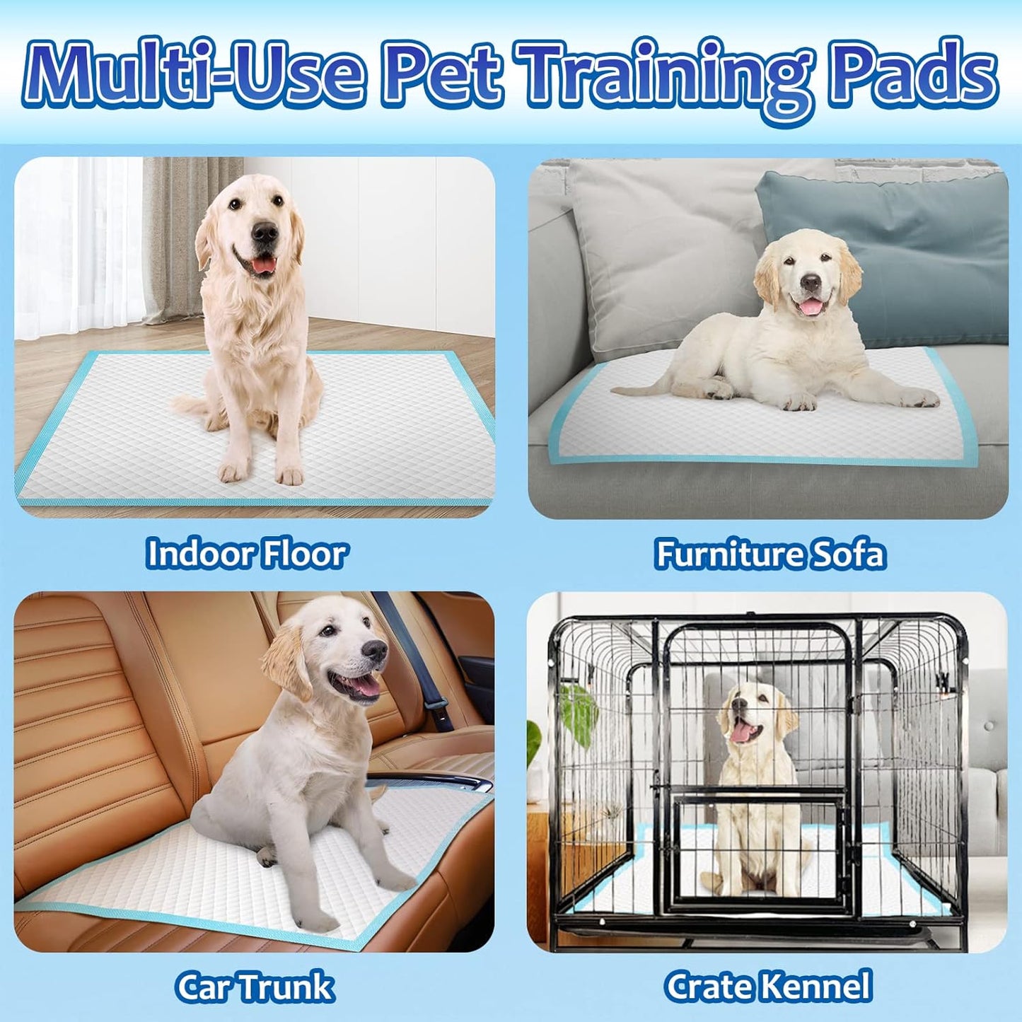 XL Puppy Pads 40 Count, Thicken Pee Pads for Dogs, 28"x34" Dog Pee Pads Extra Large, Disposable Urine Bed Pads for Doggy, Potty Pads for Doggie, Large Dog Pads, Piddle Pads X-Large