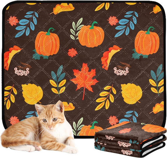 Burbuja Fall Pumpkin Washable Pee Pad for Dogs, Absorbent Leakproof Puppy Training Pad Reusable & Waterproof & Non-Slip Whelping Pad for Playpen Crate Bed Sofa, 20x24 in