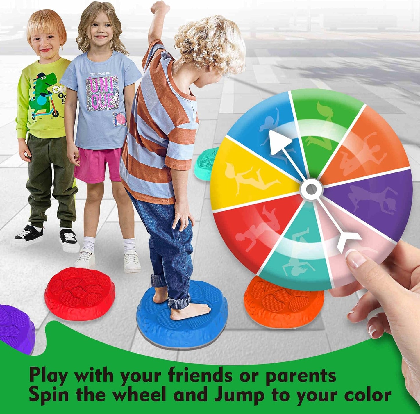 Stepping Stones for kids,8/12 PCS Durable Non-Slip Balance Stones Indoor Outdoor toys for toddlers develope Kids Balance and Coordination Skills