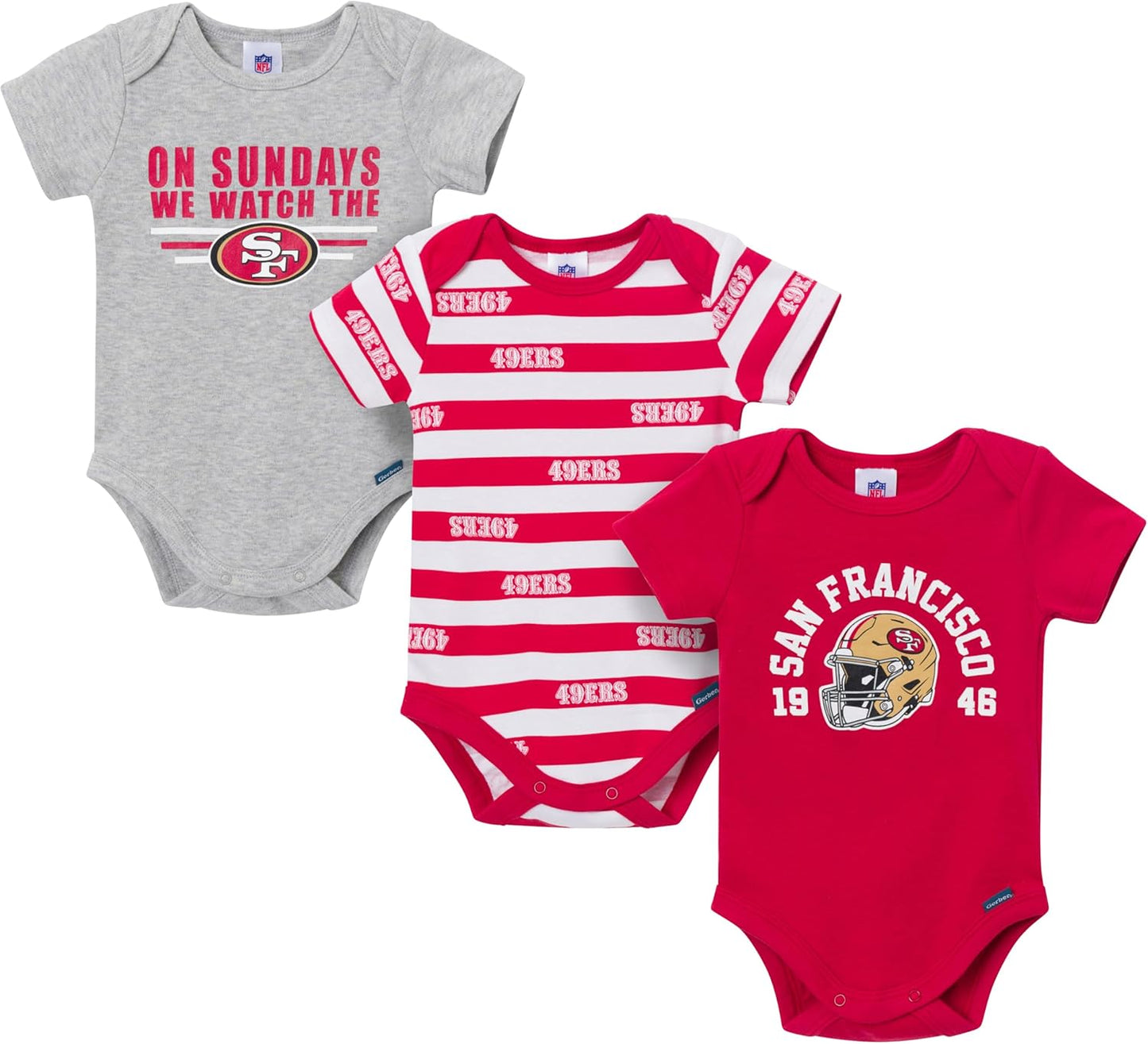 Gerber NFL Baby-Boys NFL 3-pack Onesie Bodysuit