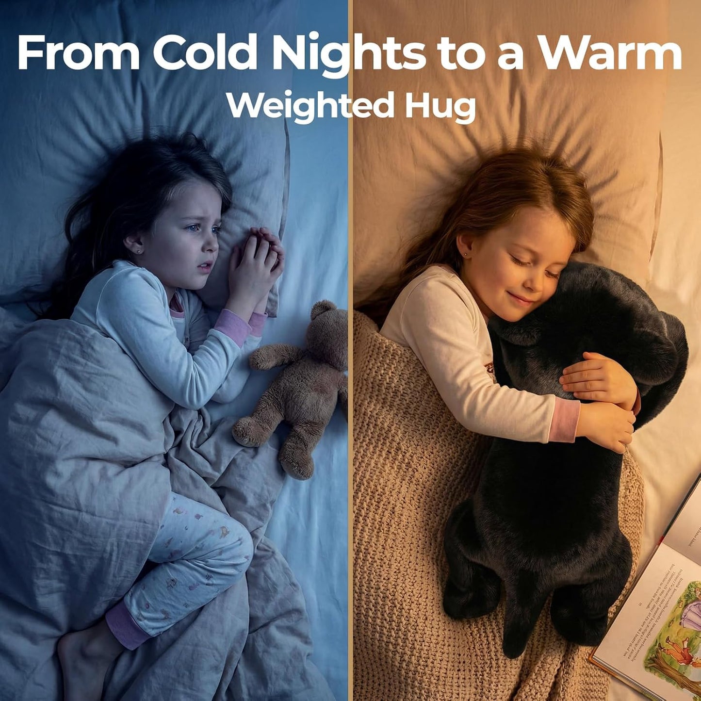 Mewaii Weighted Stuffed Animals 5 lbs Adjustable, Heated & Coolable 23 Inch Plush for Realistic Hug, Microwavable Removable Inner Pad, Cat Gifts for Adults & Kids (Black)