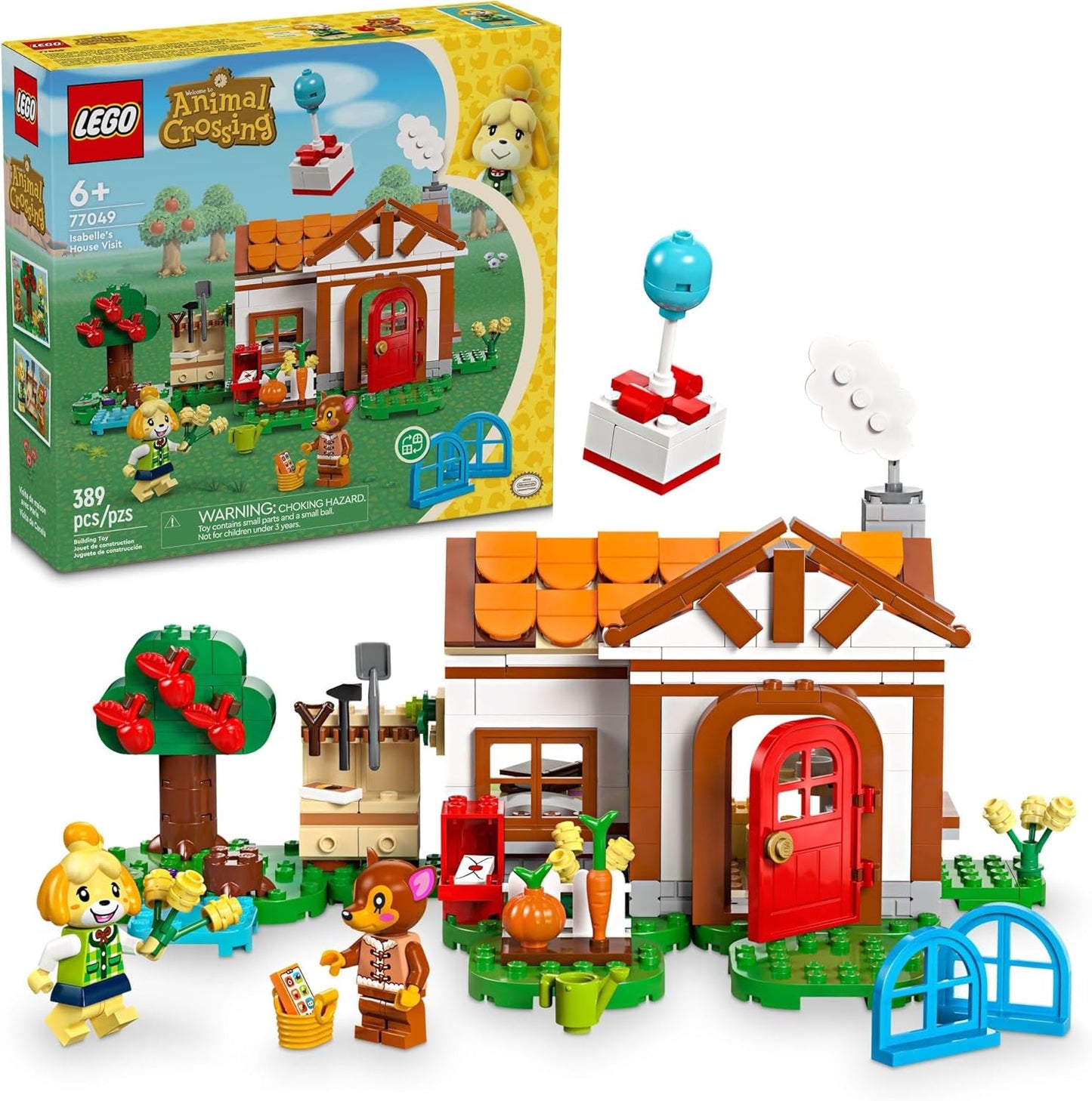 LEGO Animal Crossing Isabelle’s House Visit, Buildable Creative Toy Set for Kids, Includes Fauna and More Animal Crossing Toy Figures, Video Game Birthday Gift for Girls and Boys Ages 6 and Up, 77049