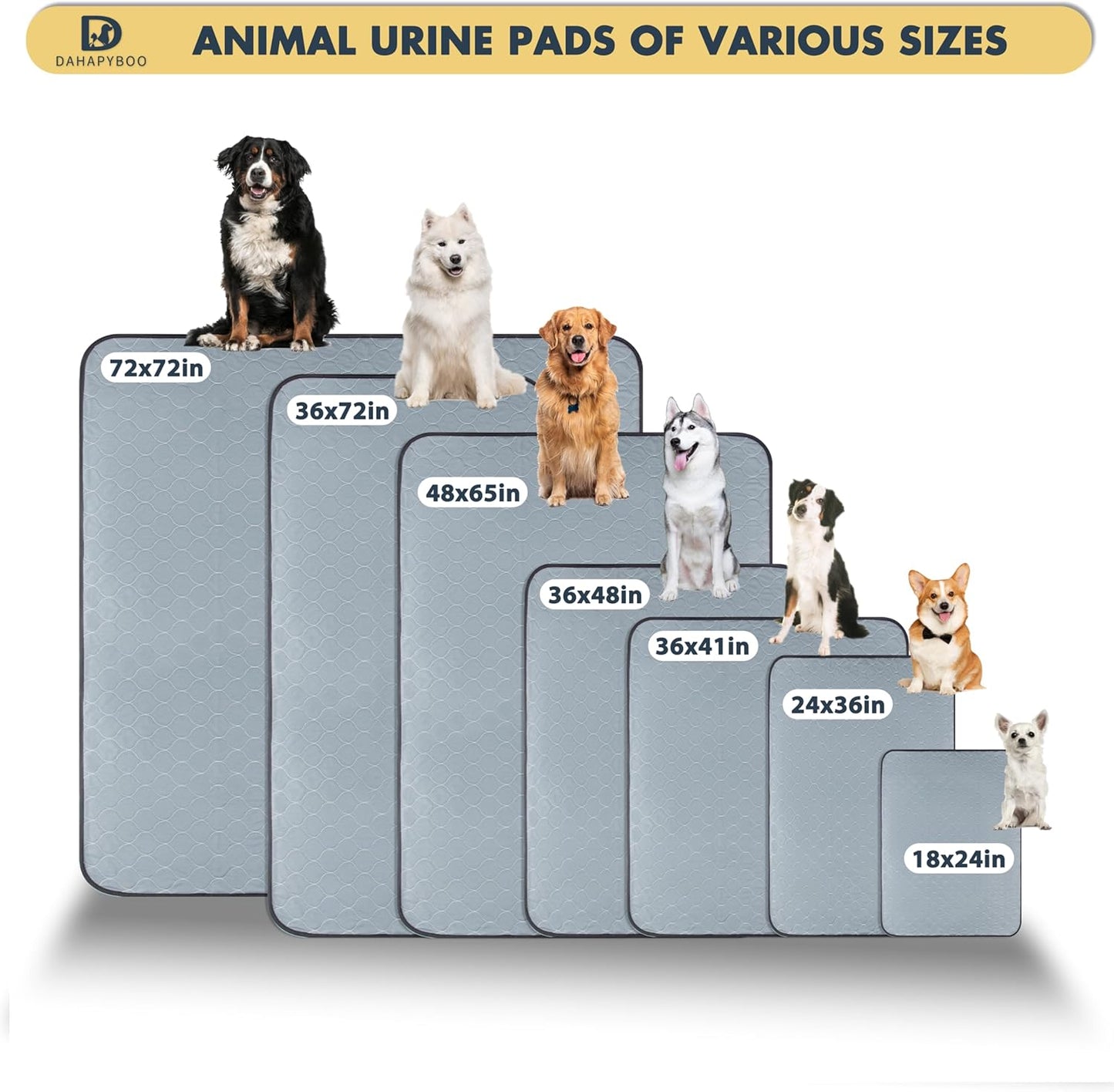 Washable Pee Pads for Dogs,2 Pack Reusable Puppy Pads for Dogs,18x24 Non-Slip Waterproof Pet Training Pads for Crate, Playpen, Bed, Sofa,Whelping Box, Potty Training