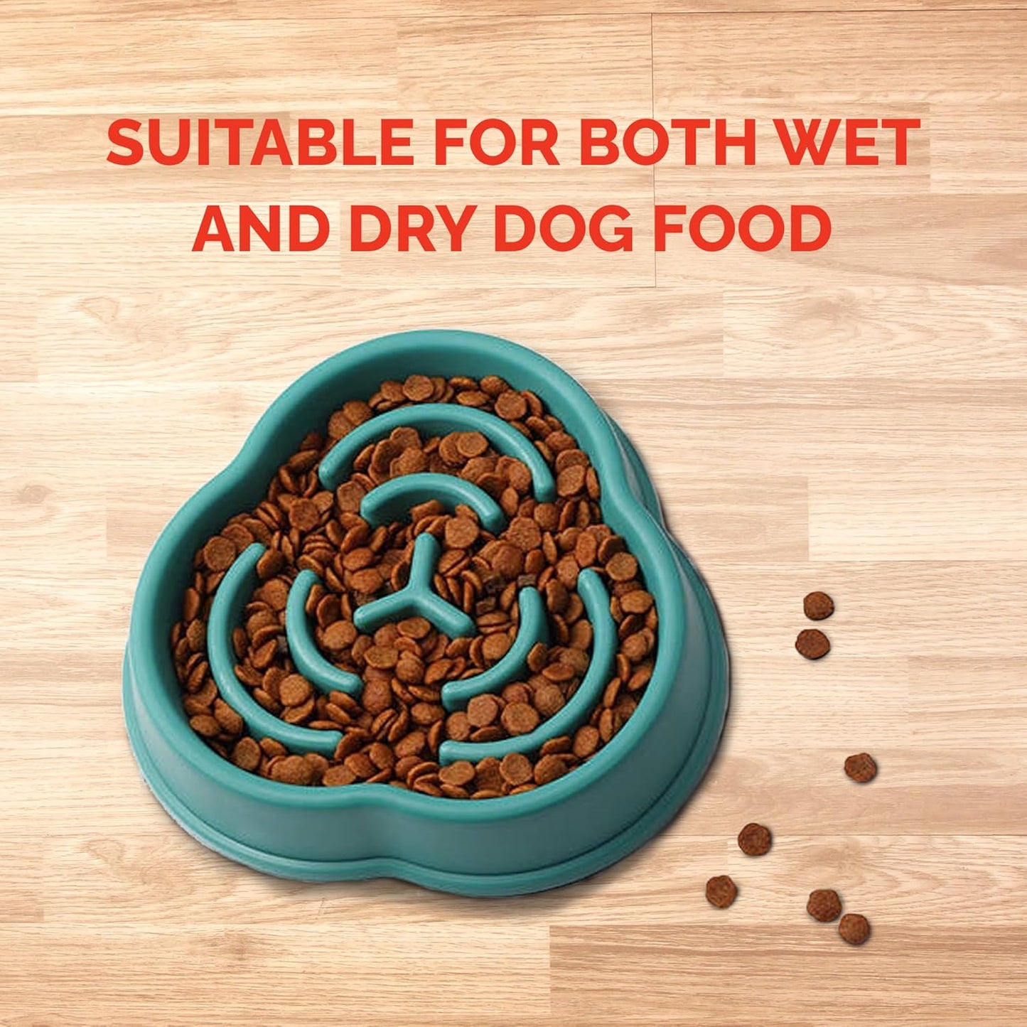 Dog Slow Feeder Bowl - Dog Dishes to Slow Down Eating - Puzzle Dog Food Bowl - Pet Bowl for Fast Eaters - Slows Down Pets Eating - Dog Bowl for Dry, Wet, & Raw Food - Dog Puzzles for All Breed Dogs