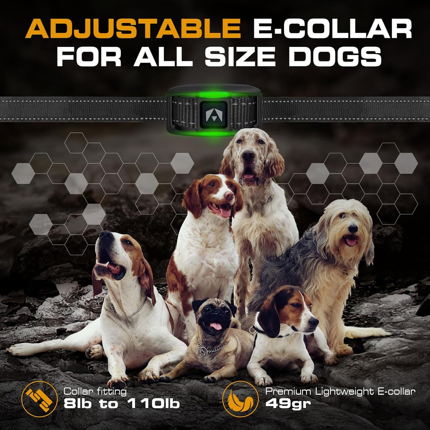 INVIROX 2026 Edition Dog Training Collar, 123 Levels for Reactive or Stubborn Dogs, 1100yd Long-Range E Collar, Waterproof Rechargeable System with Manual Bark Control for Large Dogs