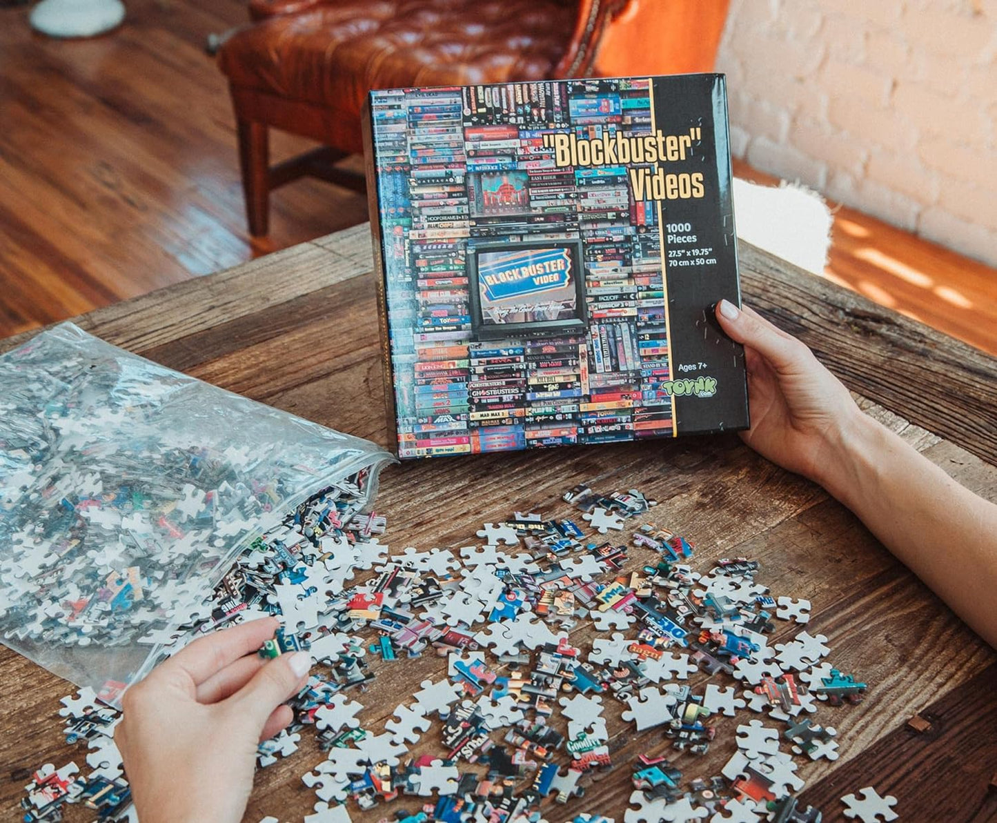 Blockbuster Era 1000-Piece Jigsaw Puzzle, Brain Teaser for Kids and Adults | 28 x 20 Inches