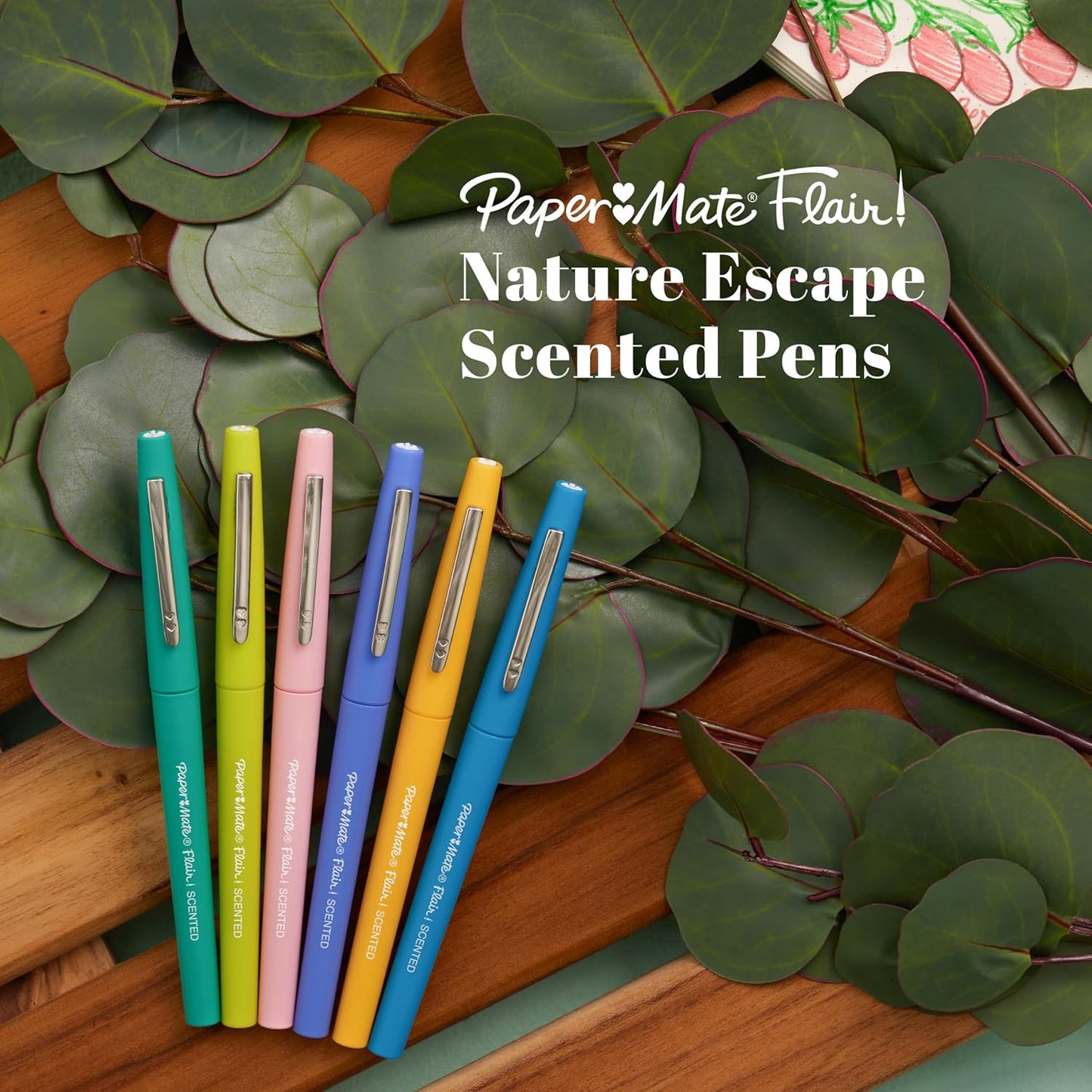 Paper Mate Flair Nature Escape Scented Felt Tip Pens, Medium Point (0.7mm), Assorted Colors, 16 Count - Perfect for Journaling, Writing, Coloring, Teacher Supplies