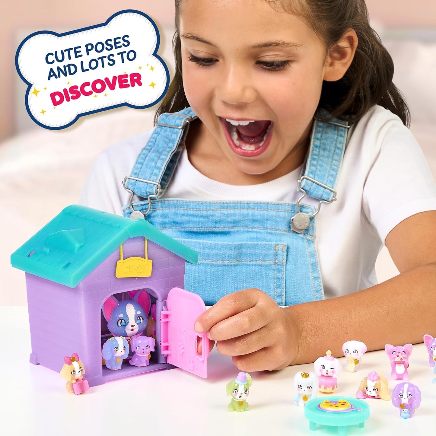Little Live Pets Puppy House Playset, Mama Surprise Families Little Live Pets Puppy Party Pack, 15 Mini Collectible Puppies, Fold-Out Playset, Miniature Toys, Gift for Kids 5+