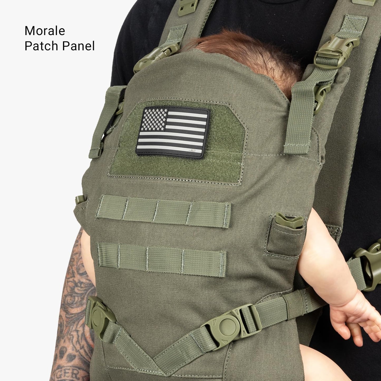 Tactical Baby Gear Tactical Baby Carrier for Dads – Ergonomic, Hip Healthy & Comfortable for Infants and Toddlers (8–33 lbs) (Ranger Green)