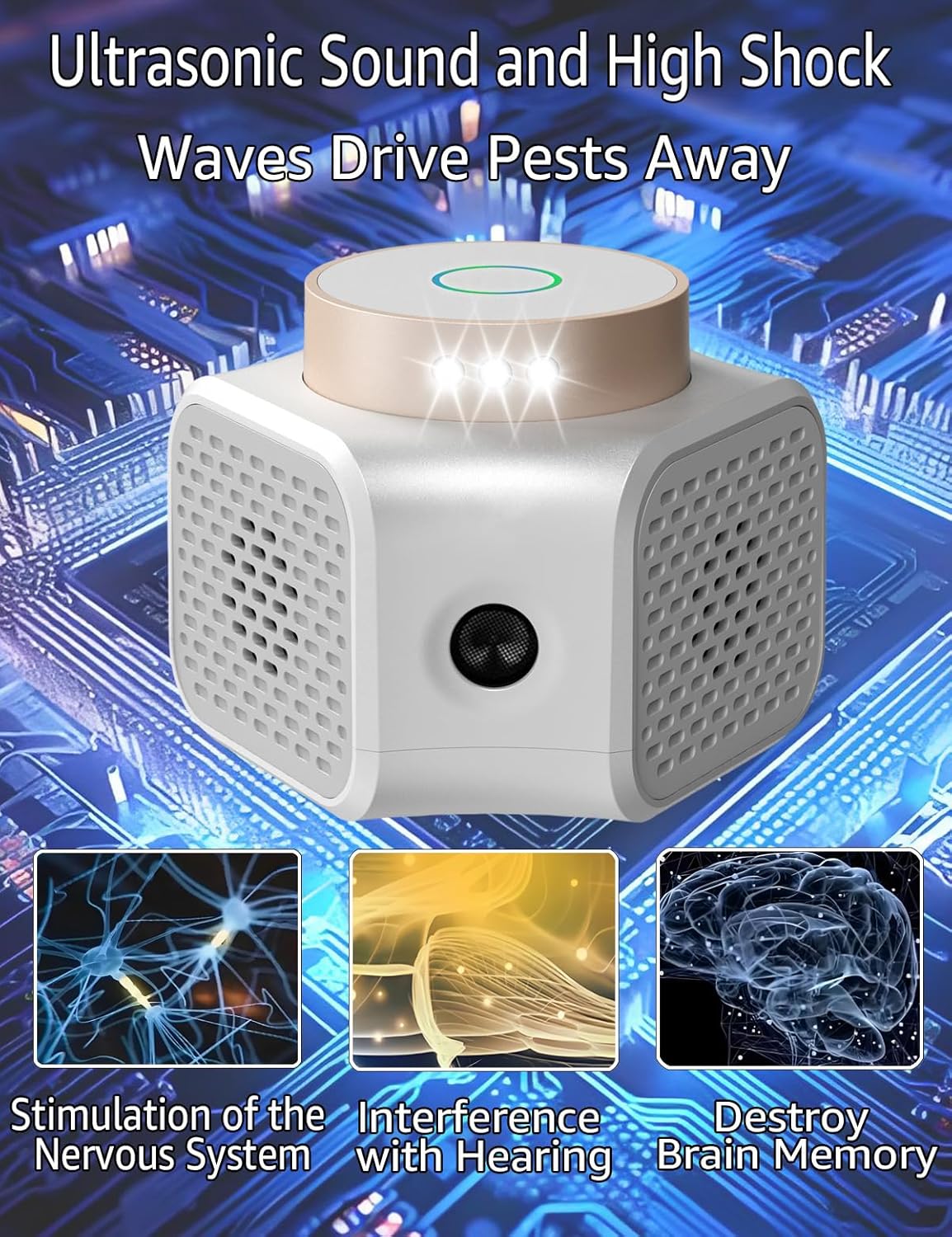 Pest Repellent Ultrasonic Plug in,Mice Repellent Indoor Rodent Squirrel Mouse Rat Bat Ultrasonic Repellers Pest Control, Electronic Plug in for House Kitchen Garage Basement Attics