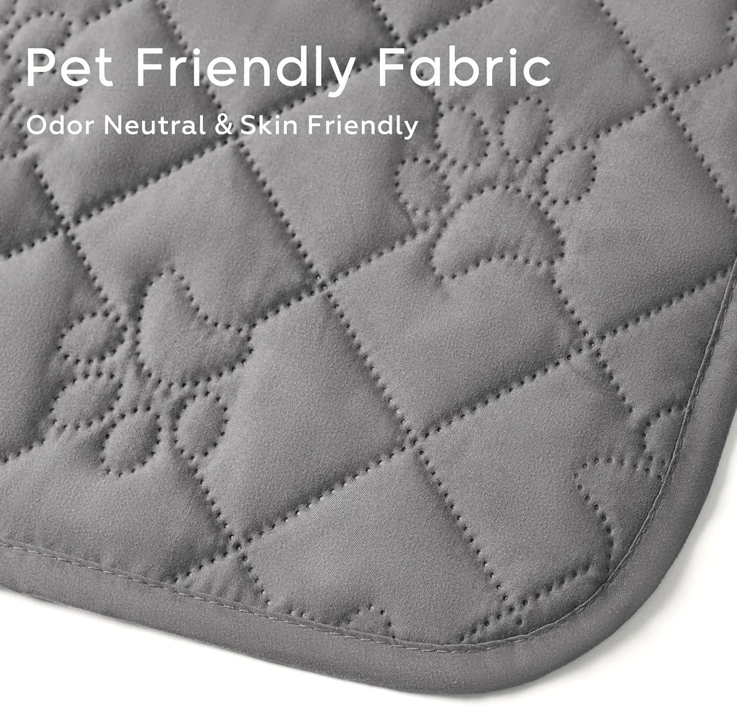 Waterproof Loveseat Couch Cover for Dogs, Paw Print Quilted Blanket for 2 Seat Sofa & Bed, Pet Hair Resistant, Pet-Friendly, Washable, Scratch Proof Furniture Protector, 32x53 inch, Grey