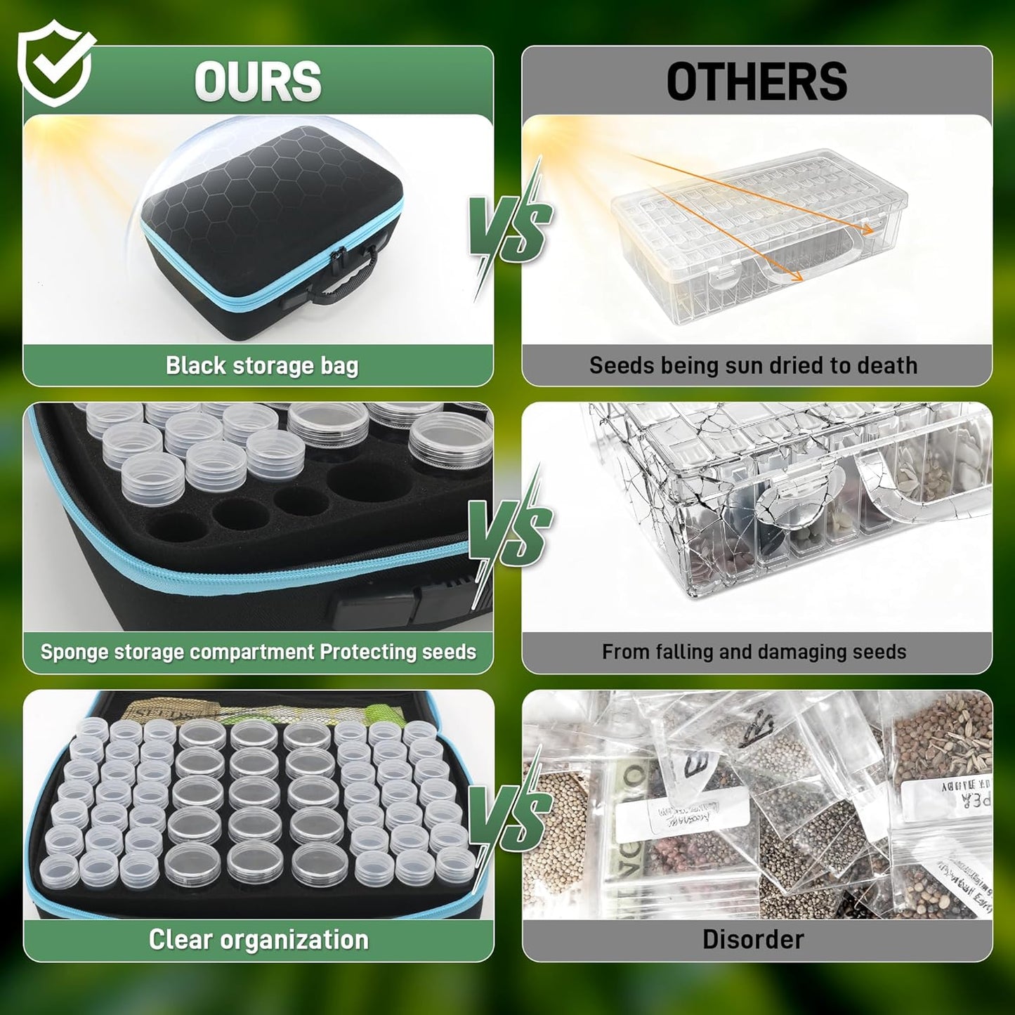 114 Slots Seed Storage Organizer Kit with 20 Envelopes, Waterproof Seed Storage Box, Transparent Bottles, Tweezers, Funnel, Sower for Vegetable Flower Garden Seeds Saver Kit for Vegetable
