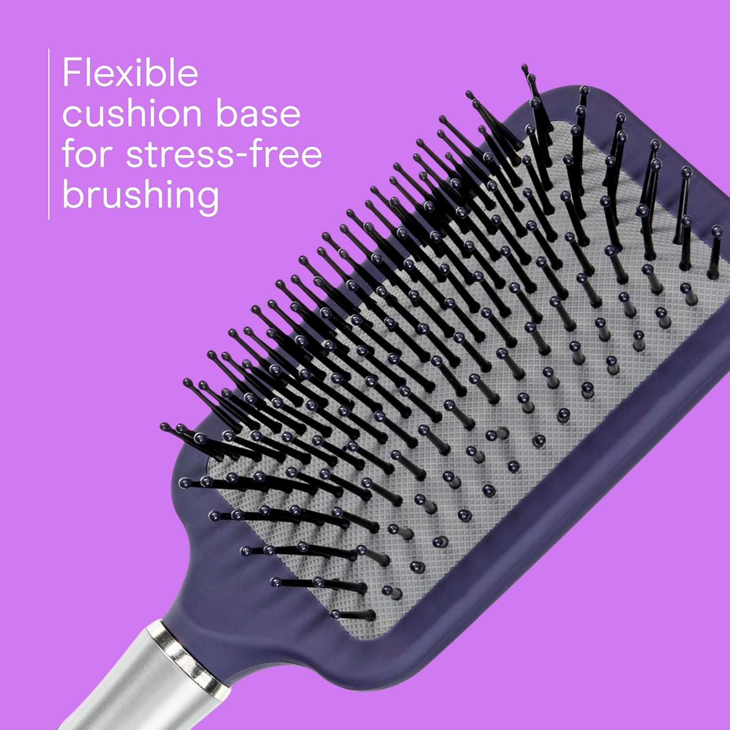 Conair Totally Smooth Ultra Paddle Brush, Wide Detangling Hair Brush with Ball-Tipped Bristles and Flexible Cushion Base, Ideal for Thick Hair, Color May Vary