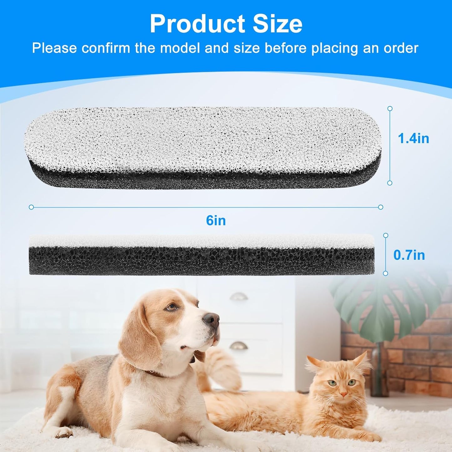 8PCS Dog Water Filter Compatible with MAILOFY WF100 256oz/2Gal/8L Large Automatic Pet Water Dispenser, Automatic Cat Bowl Filter Replacement for Dog Watering Dispenser for Large Dogs
