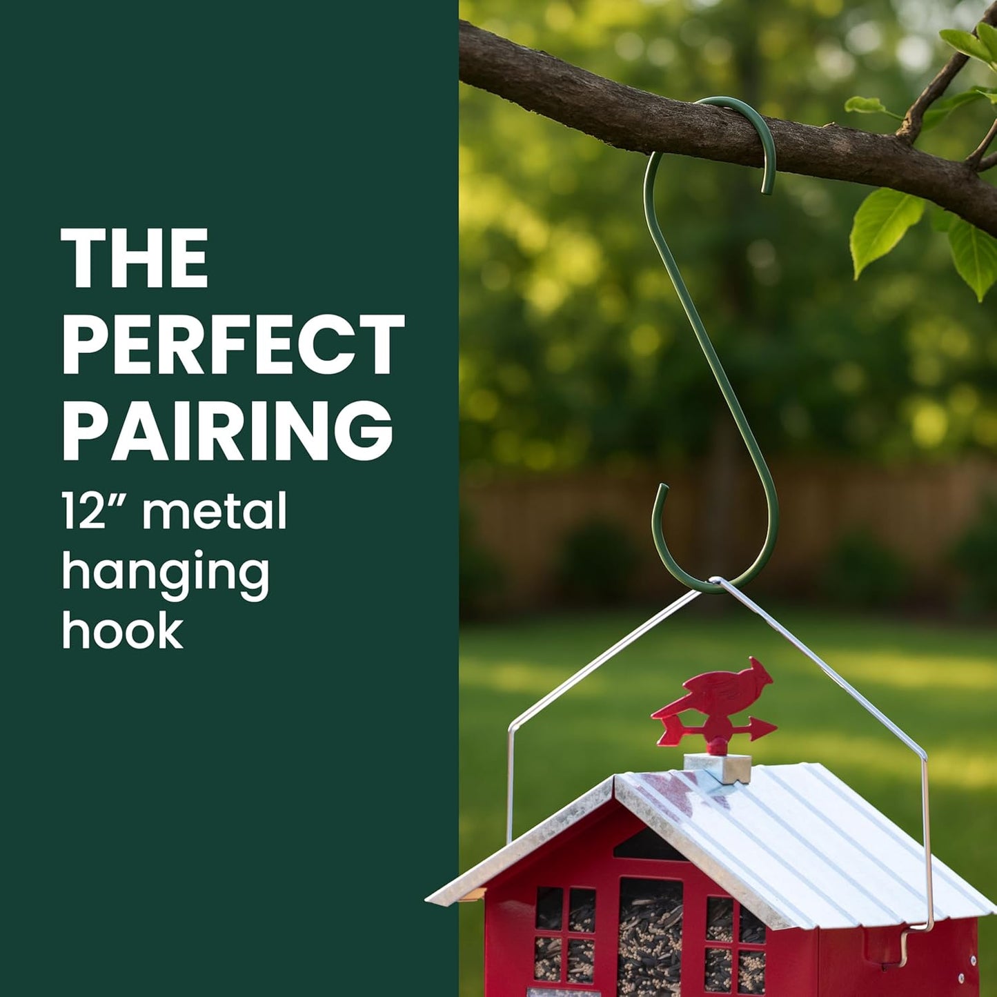 Perky-Pet Squirrel-Be-Gone II Country House Bird Feeder with Weathervane - 8 lb Seed Capacity - Squirrel Proof Wild Bird Feeder for Outdoors - Durable Construction - Rustic Outdoor Decor - 338, Red