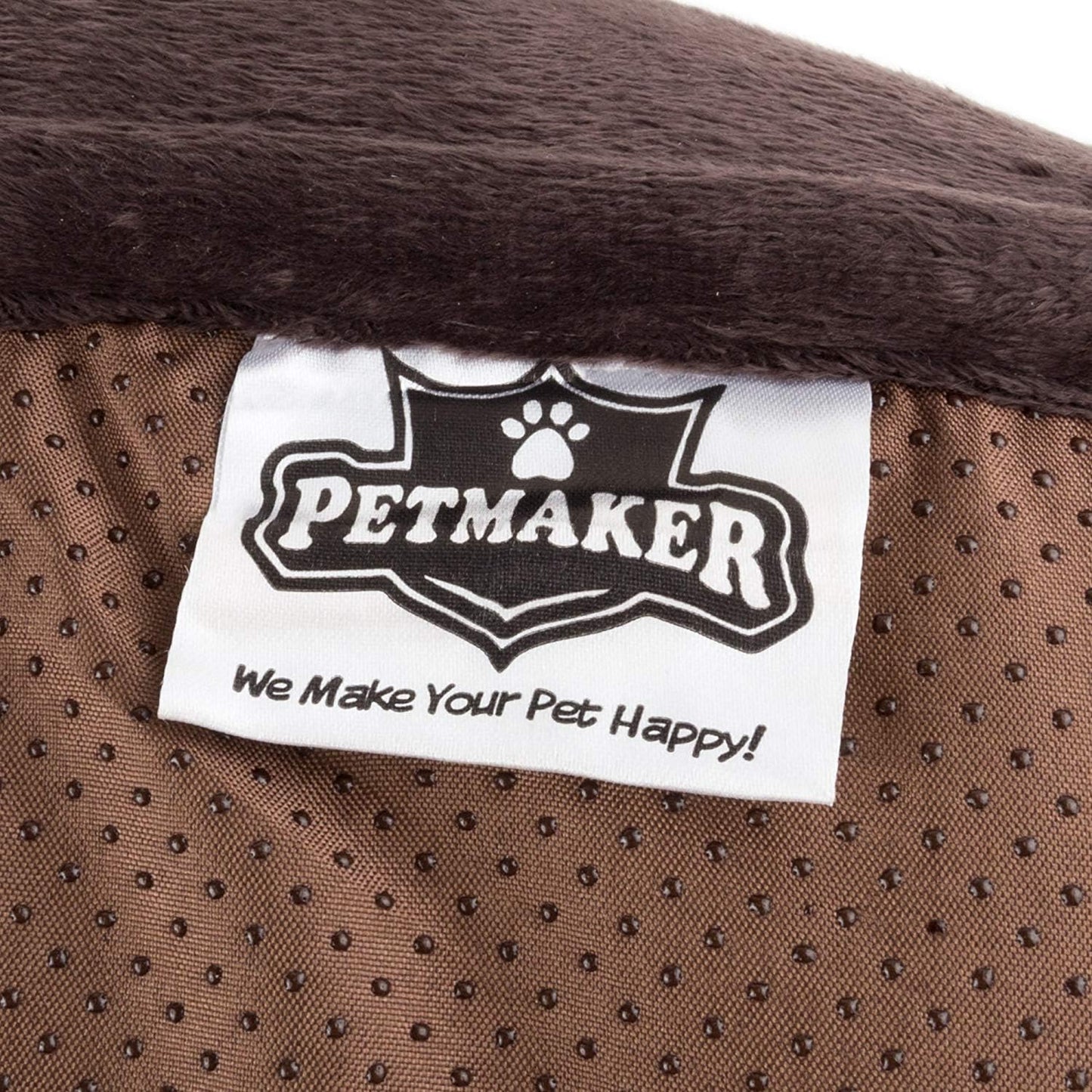 Couch Cover for Dogs – 35x35 Pet Furniture Protector with Memory Foam Bolster, Quilted Fabric, Non-Slip Water-Resistant Base Layer by PETMAKER (Brown)