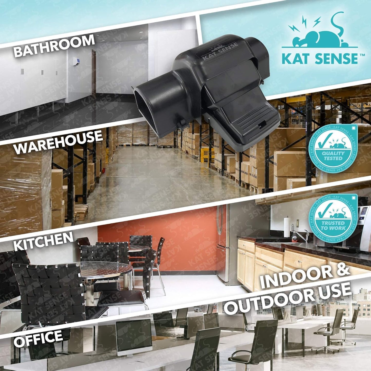 Kat Sense Covered Rat Trap & Chipmunk Trap, Prevents Accidental Triggering with Tunnel Design, Quick Action Pest Control Device, Indoor Outdoor Mouse Trap, Reusable Snap Style Rodent Control