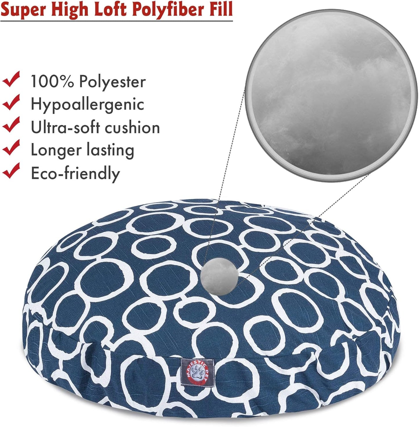 Majestic Pet Fusion Navy Small Round Pet Bed