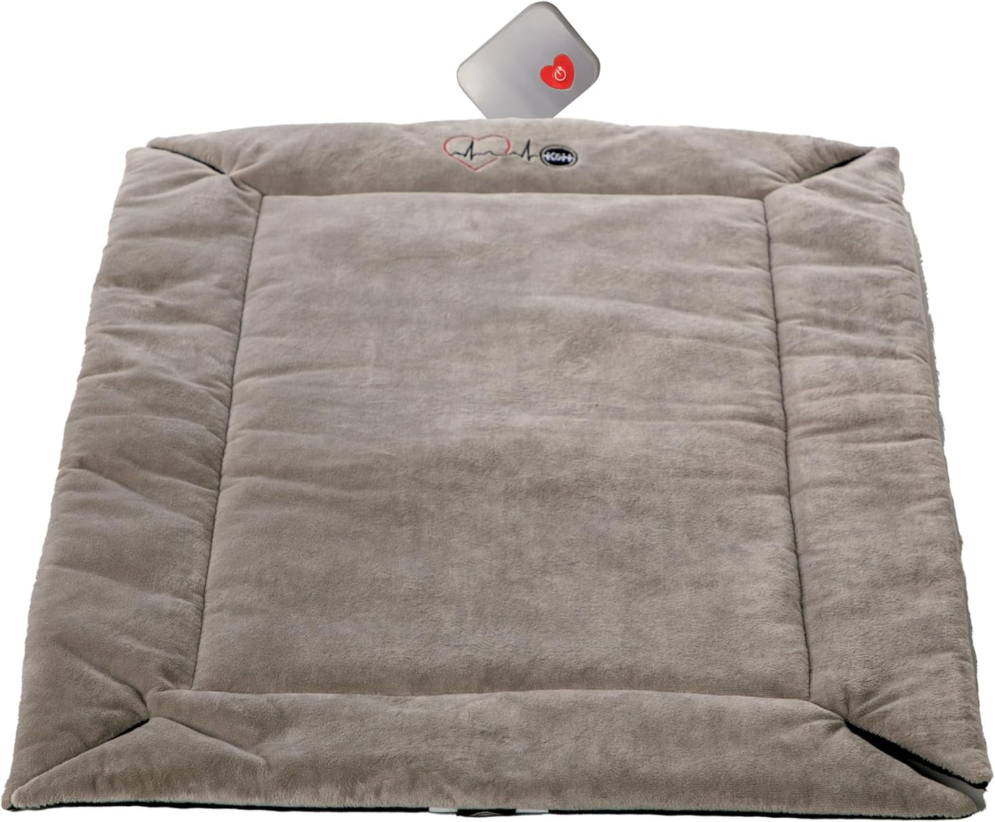 K&H Pet Products Mother’s Heartbeat Puppy Crate Pad Gray Fleece Small Breed beat 14 X 22 Inches