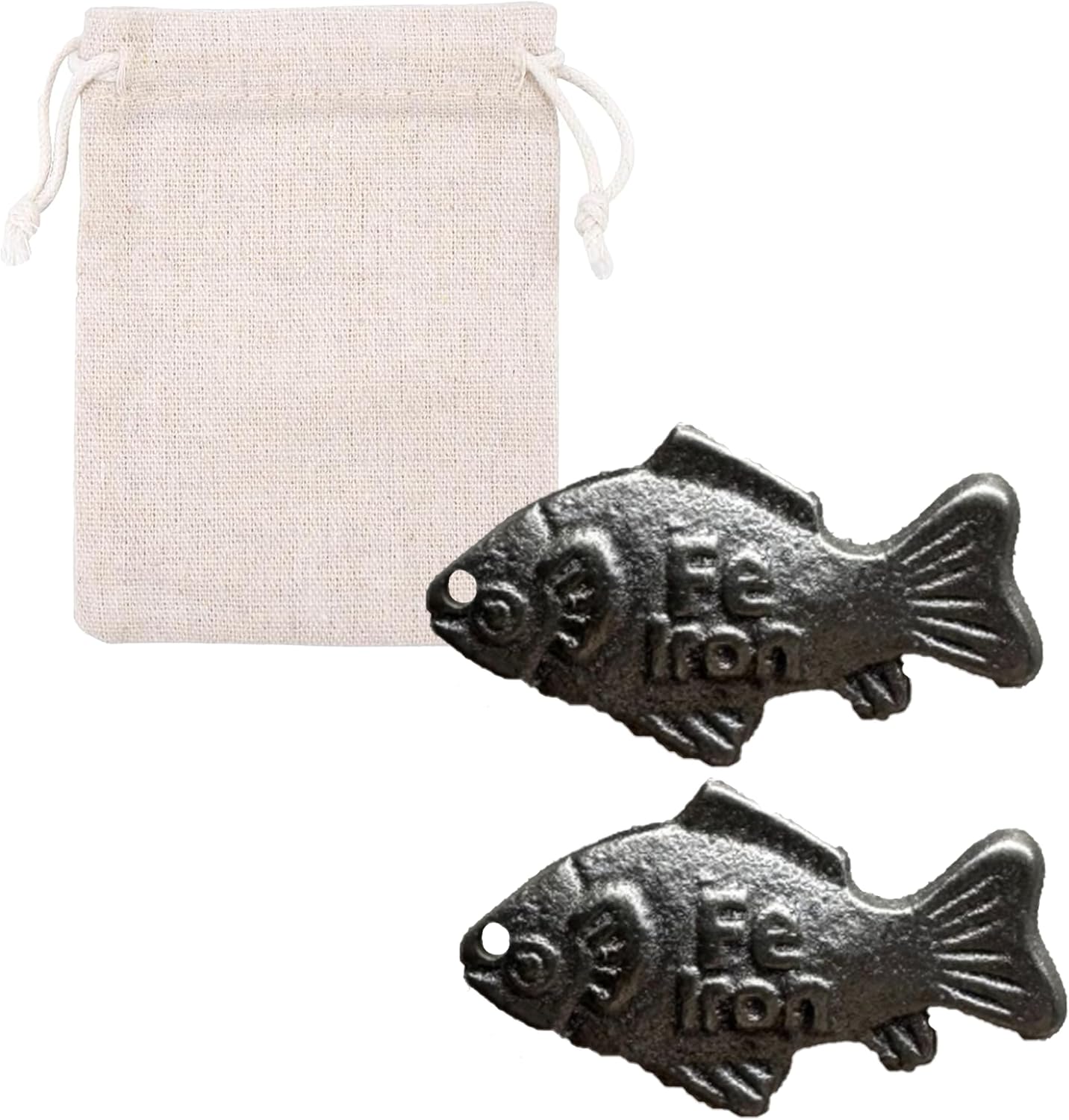 Lucky Iron Fish Cook's Tool & Gadget Sets (Silver, 2 Pack) Cast Iron Fish for Cooking, Natural Iron Booster for Food & Water, Safe Effective Aid for Vegans, Athletes, Pregnant Women & Kids
