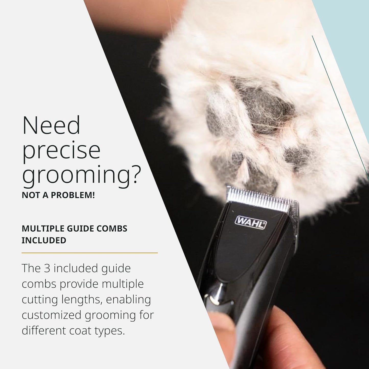 Wahl Pro Animal Fidela Trimmer - Cordless Dog & Cat Hair Trimmer - for Sensitive Areas - Essential Grooming Tools - with 3 Guide Combs