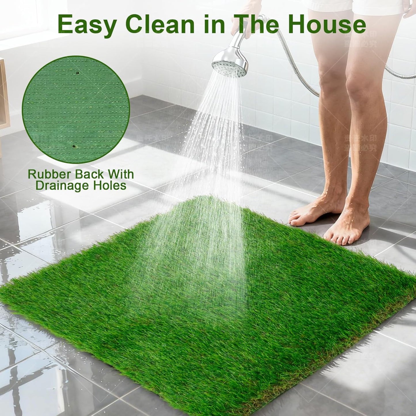 Washable Artificial Grass Pads for Dogs, 2-Pack 18x23 Inch Reusable Turf Mats, Realistic Grass for Indoor Puppy Potty Training.