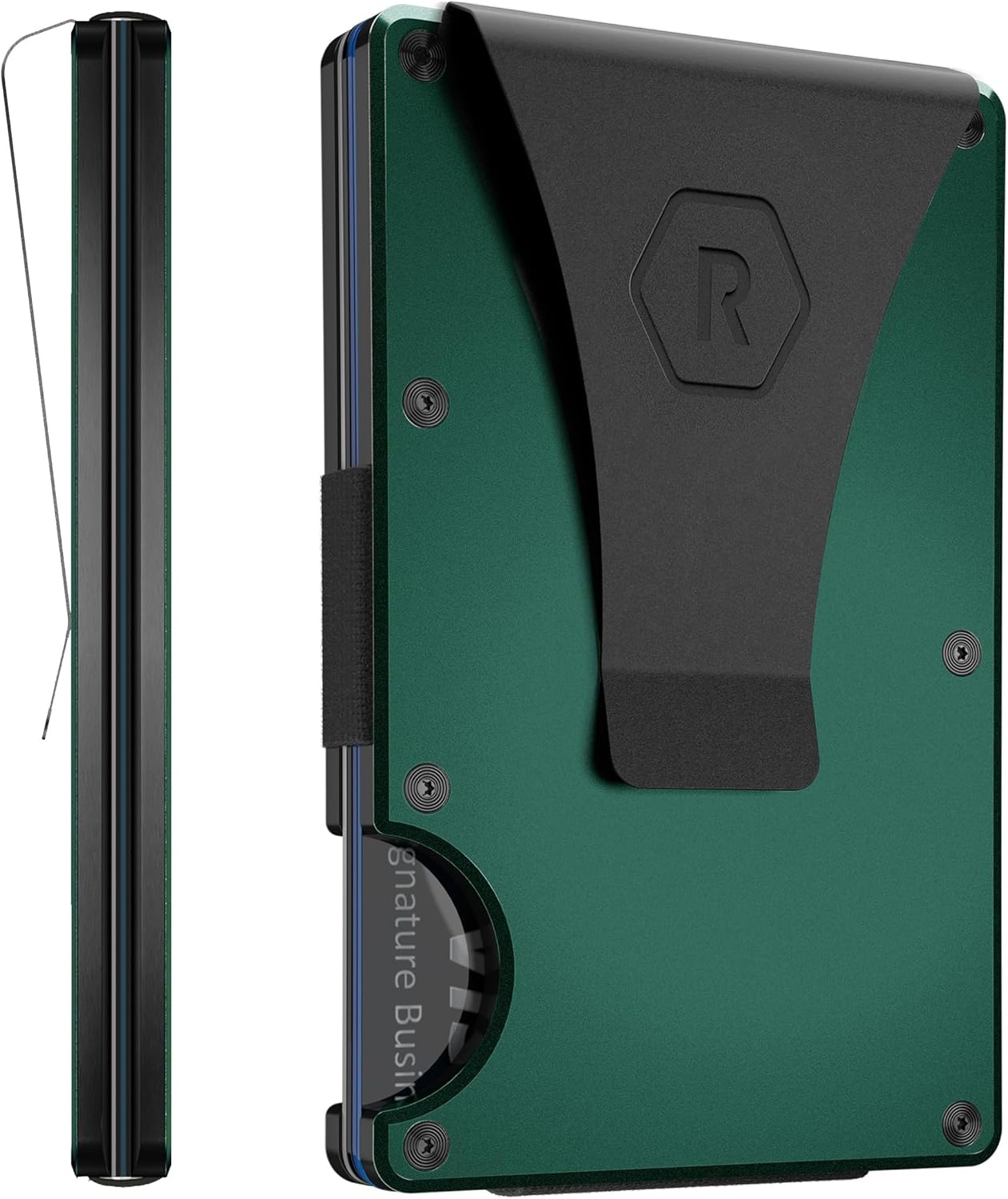 The Ridge Wallet for Men - Slim Minimalist Compact Wallet and Card Holder, RFID Protected Front Pocket Wallets for Men with Integrated Money Clip (Forest Green)