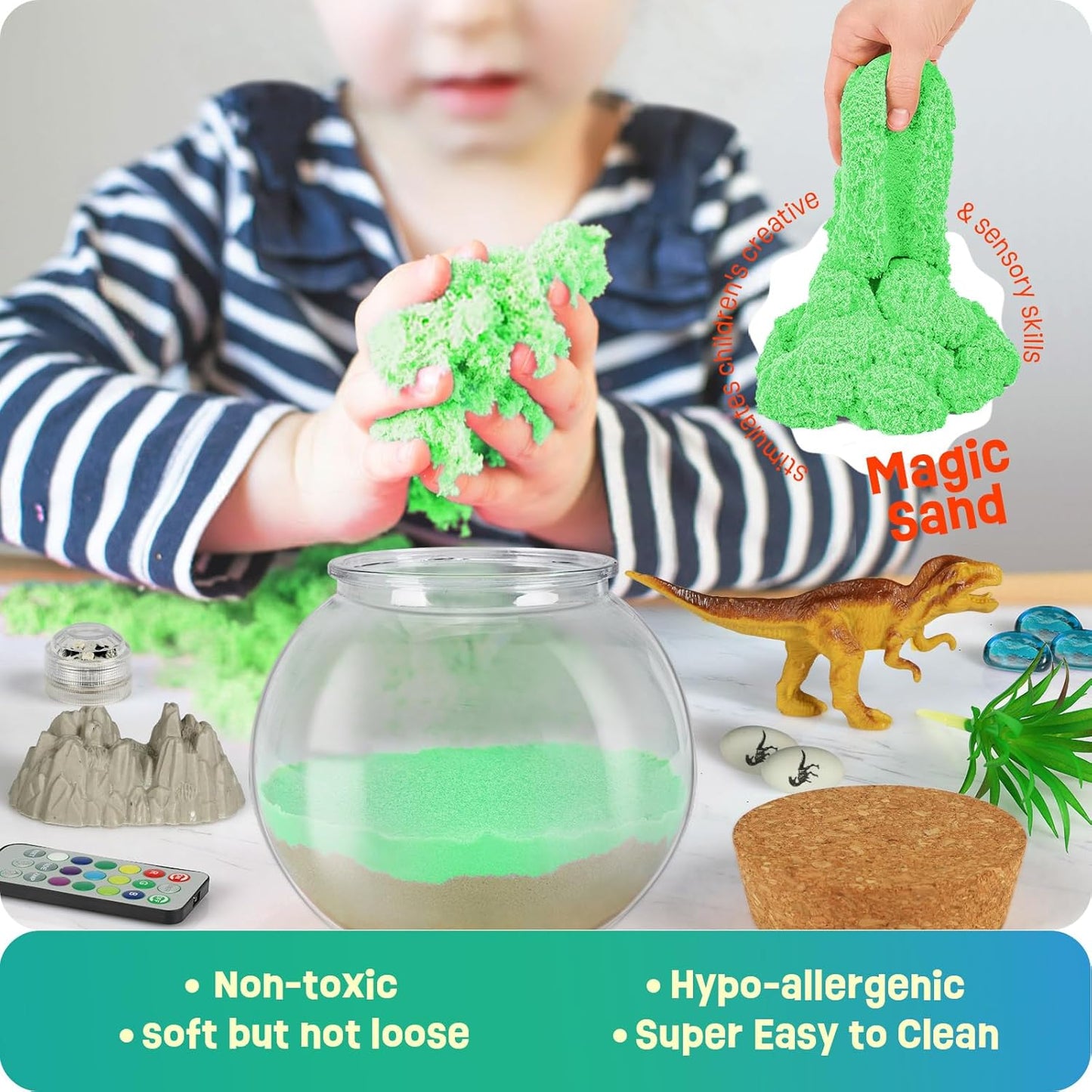 Dinosaur Toys for Kids - Dinosaurs Terrarium Kit for Kids - Birthday Easter Gifts for Boys Ages 4 5 6 7 8-12 Year Old - DIY Dino Toys for Boys - Arts and Crafts Kit for Kids