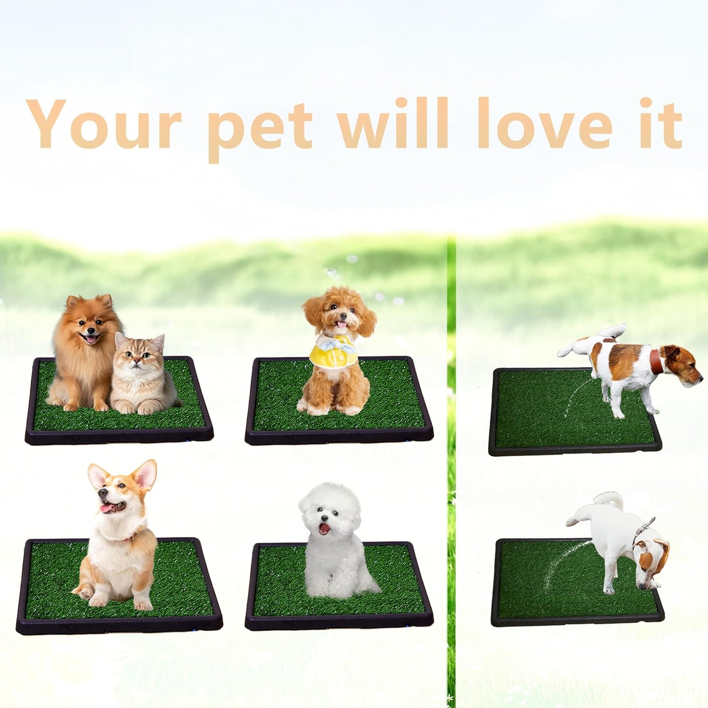 Dog Grass Mat,Pet Toilet,Dog Potty Grass,Drainage Pet Toilet,Replace Pets Toilets,Suitable for The Vast Majority of Dogs and Cats.25 * 20 * 2 in
