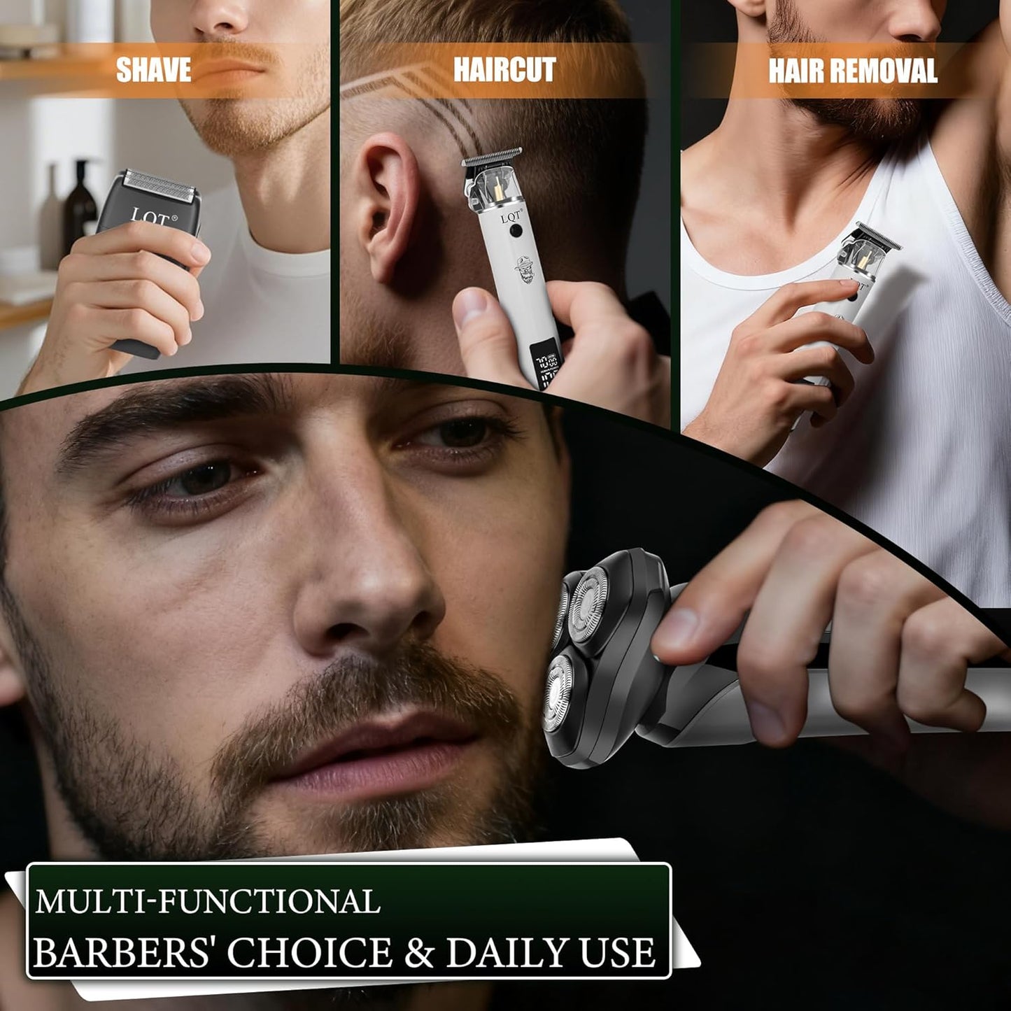 Professional Men's Grooming Kit: Electric Foil Shaver, Beard Trimmer & Hair Clipper for Bald Head & Face - The Cordless Christmas Gift for Dad/Him