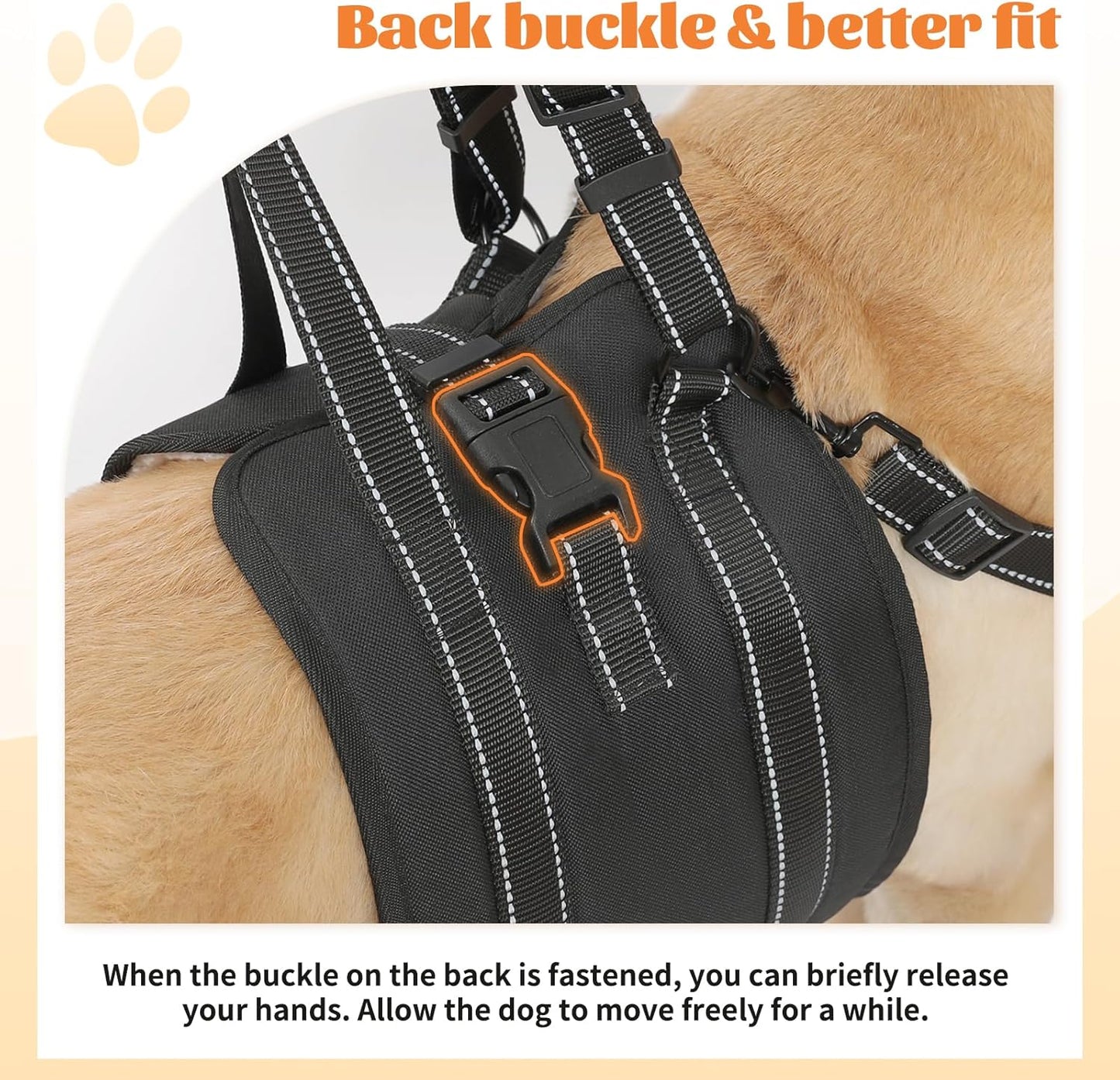 NOYAL Dog Lift Harness Sling - Adjustable Pet Carrier for Senior Dogs with Arthritis Joint Injuries, Emergency Support Rehabilitation Aid for Nail Trimming, Stairs Assistance